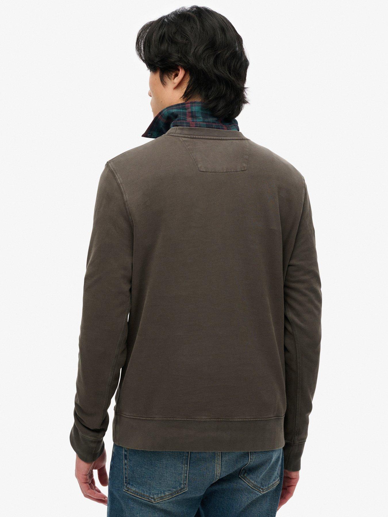  image of superdry-classic-essential-crew-sweat-top--black