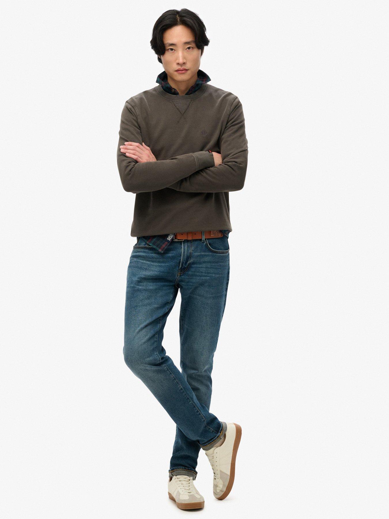  image of superdry-classic-essential-crew-sweat-top--black