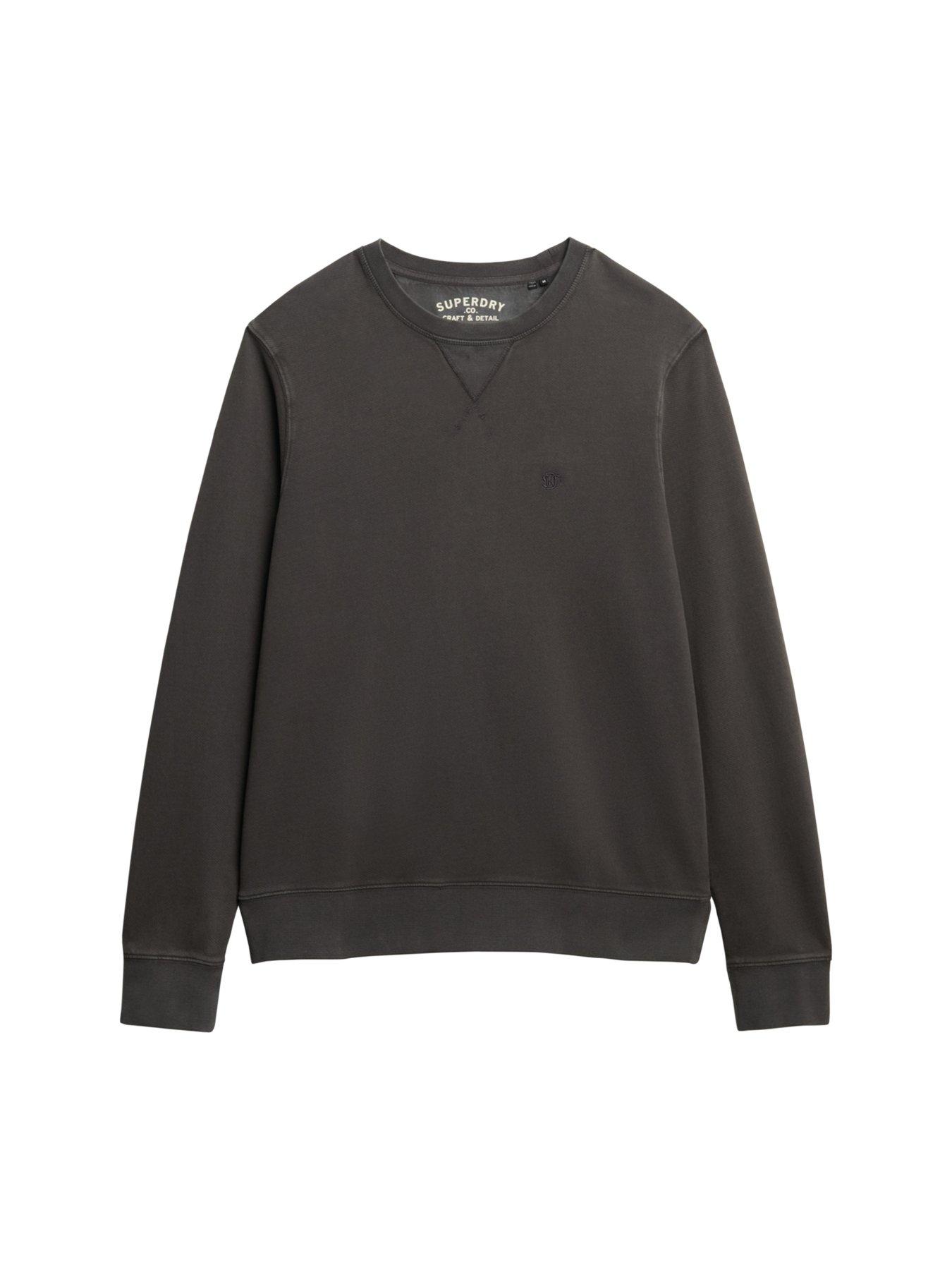  image of superdry-classic-essential-crew-sweat-top--black