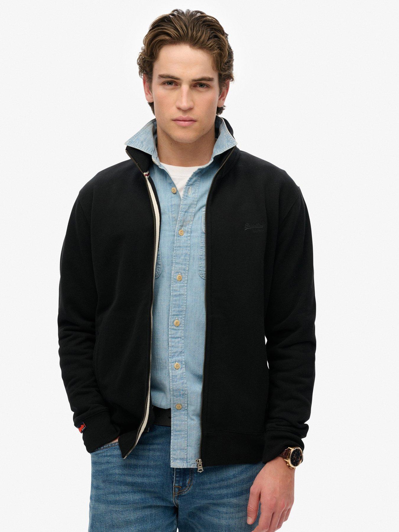 undefined Essential Logo Zip Track Top-Black