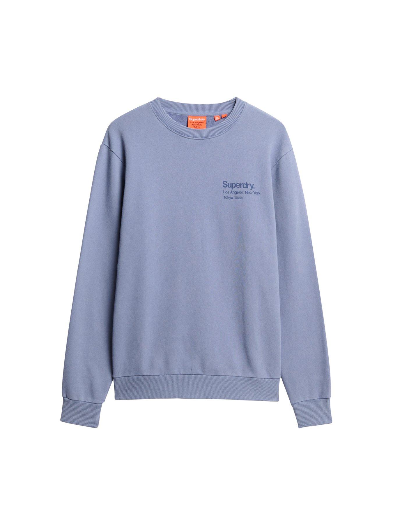  image of superdry-core-logo-city-backhit-crew-sweat-top-light-blue