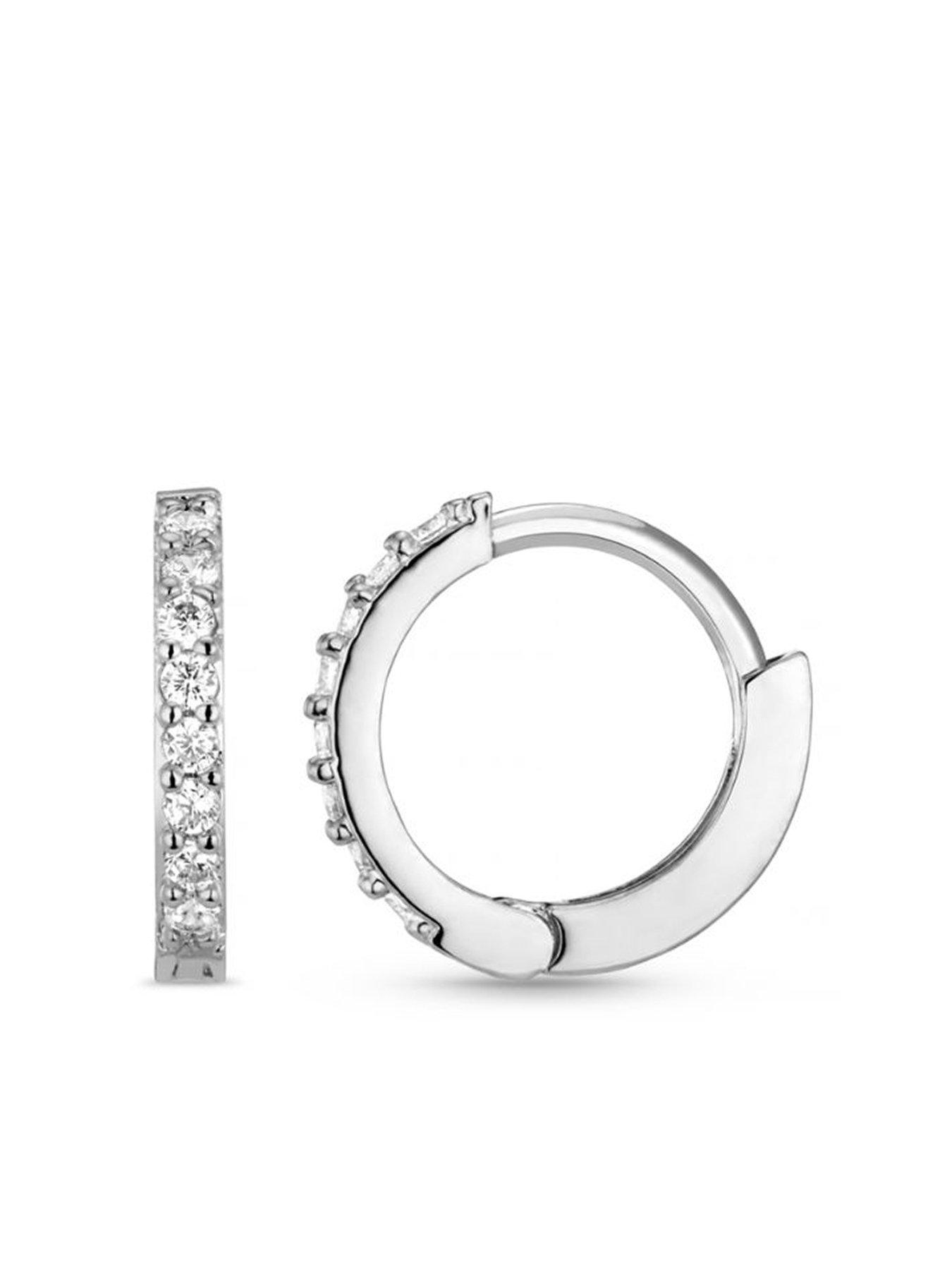  image of orelia-pave-mini-micro-hoop-earrings