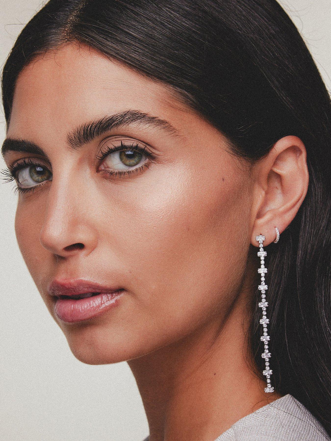  image of orelia-pave-mini-micro-hoop-earrings