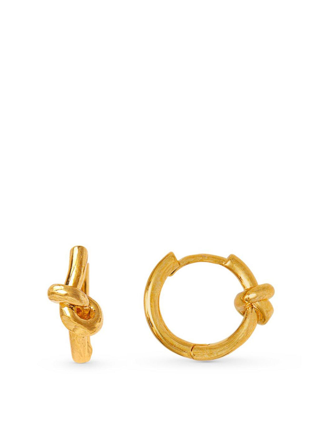 Image 1 of 2 of Orelia Polished Knot Huggie Hoop Earrings