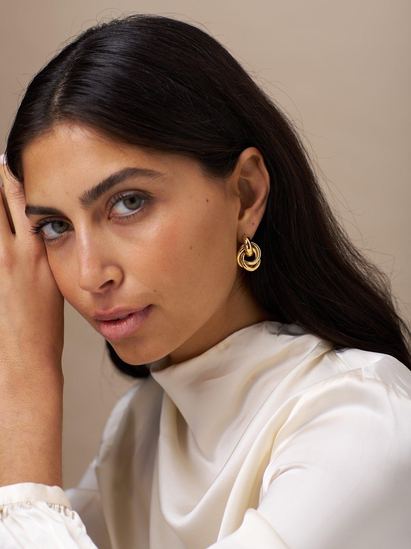  image of orelia-statement-interlocking-earrings