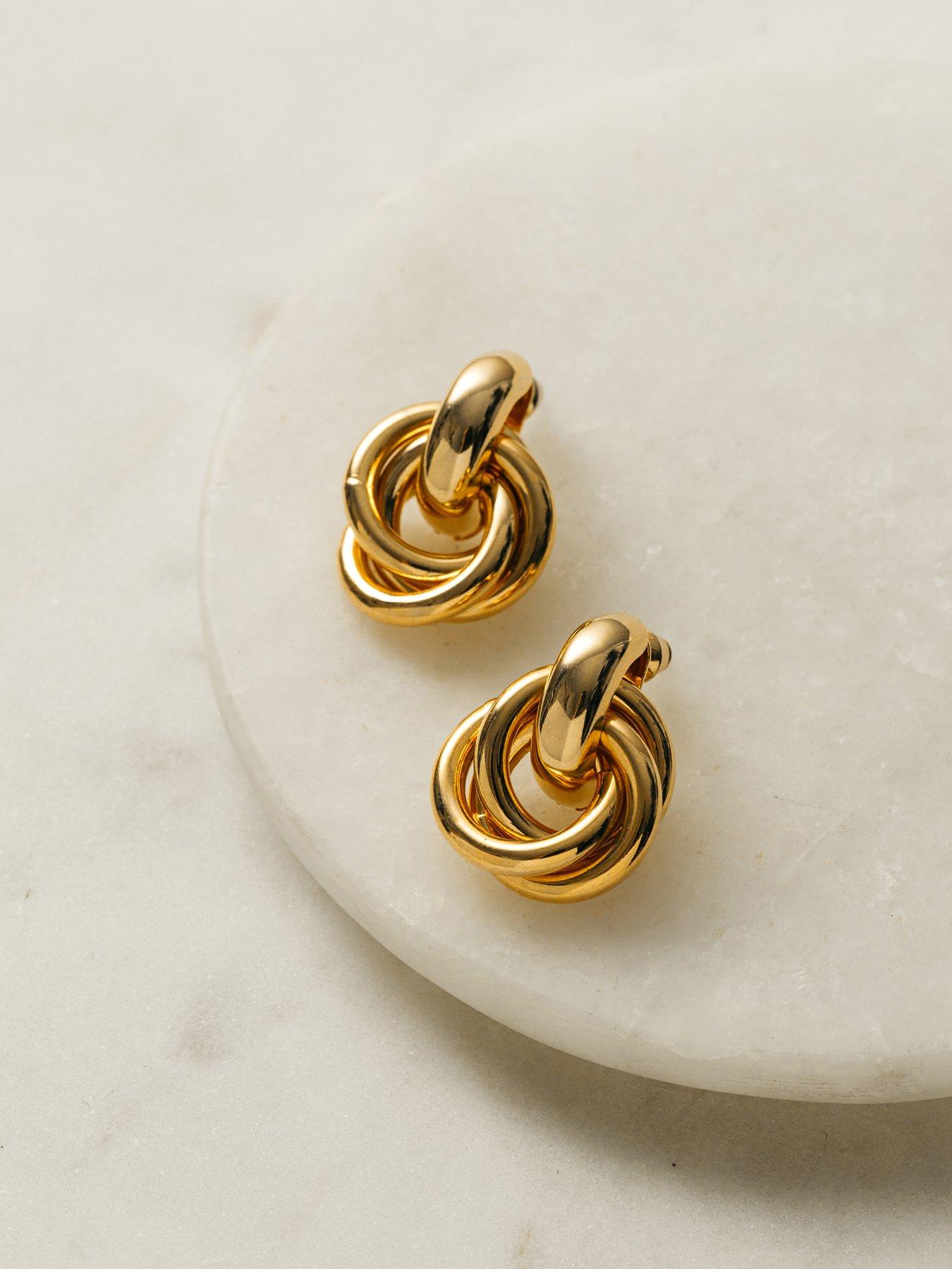  image of orelia-statement-interlocking-earrings