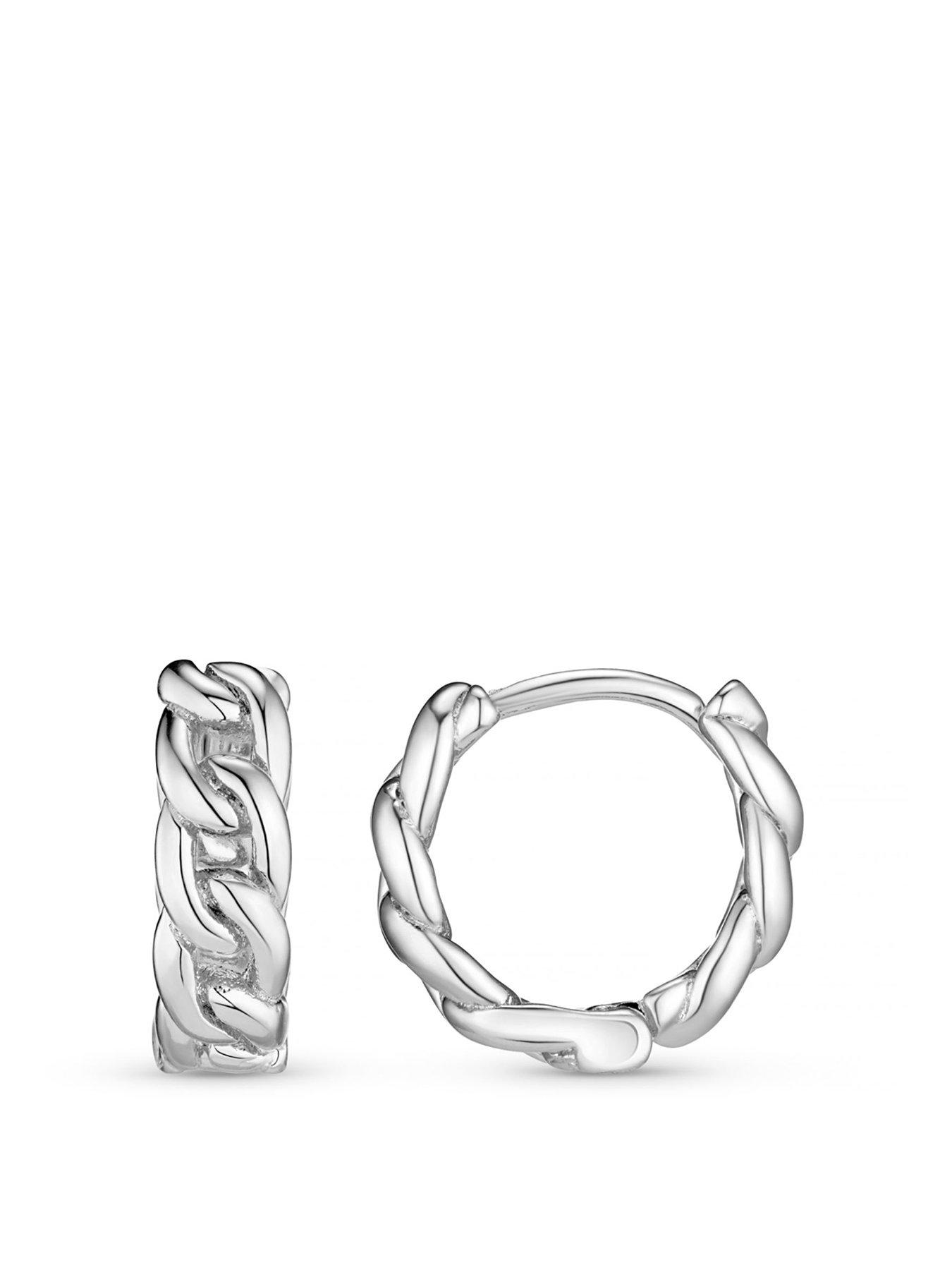 Image 1 of 2 of Orelia Mini Chain Huggie Hoop Earrings