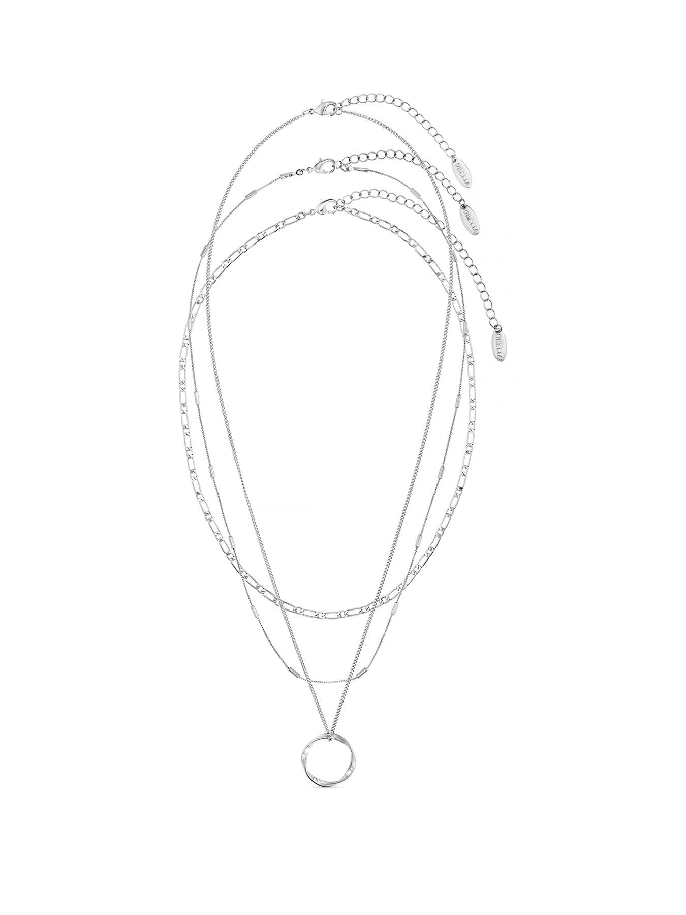Image 1 of 3 of Orelia Open Circle Three Row Necklace