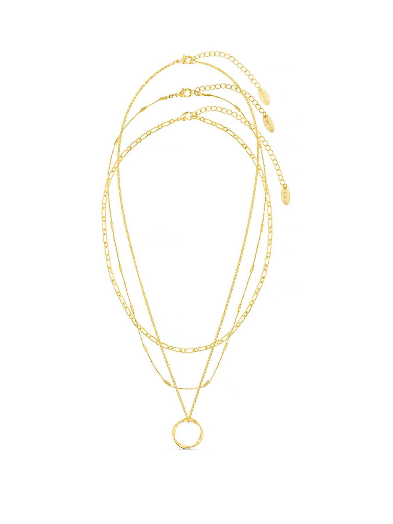 undefined Open Circle Three Row Necklace