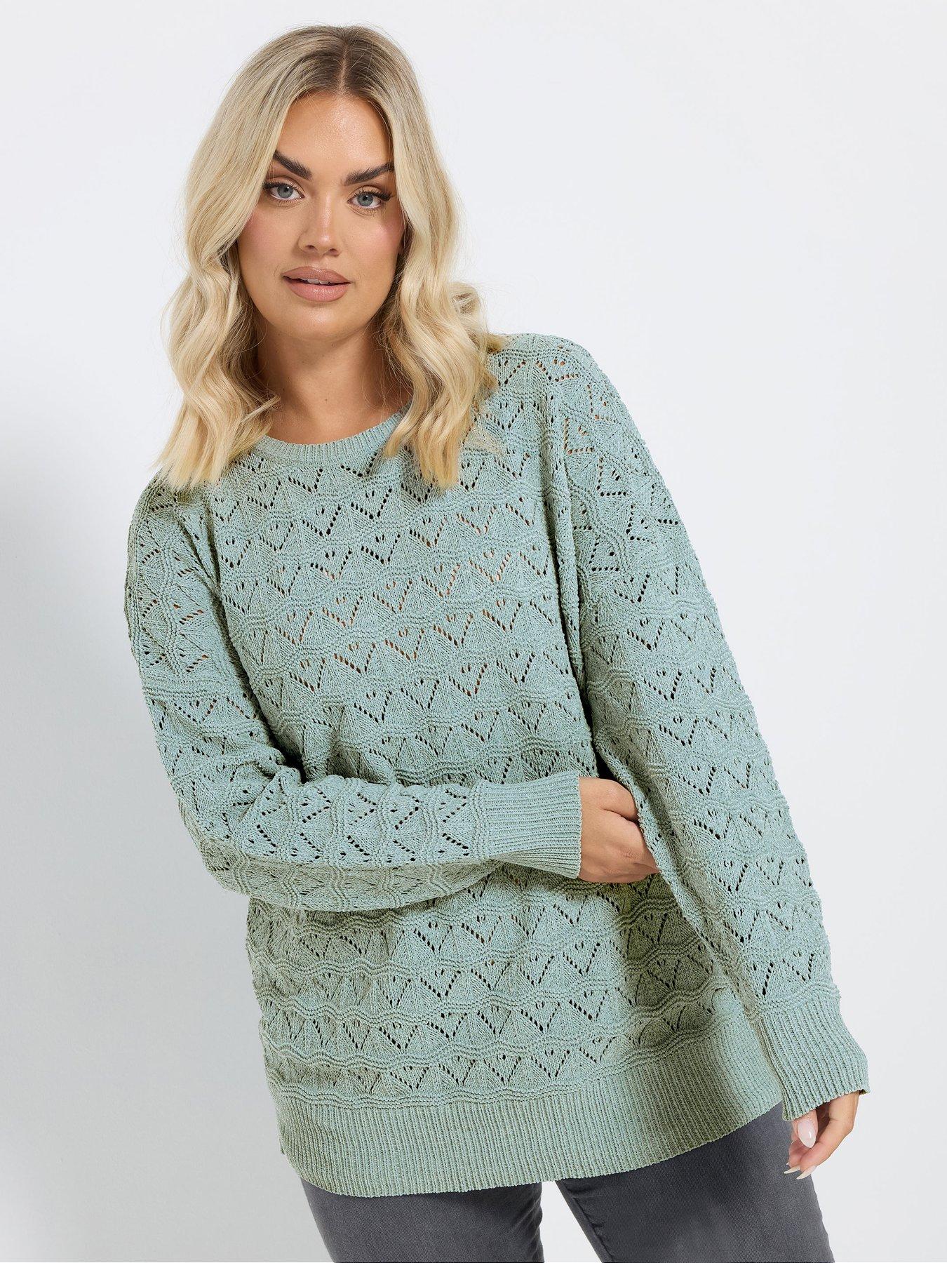 yours-curve-pointelle-chenille-jumper-lightnbspblue