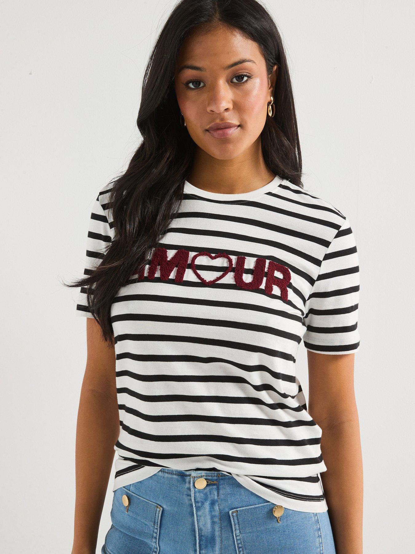  image of only-amour-stripe-t-shirt-multi