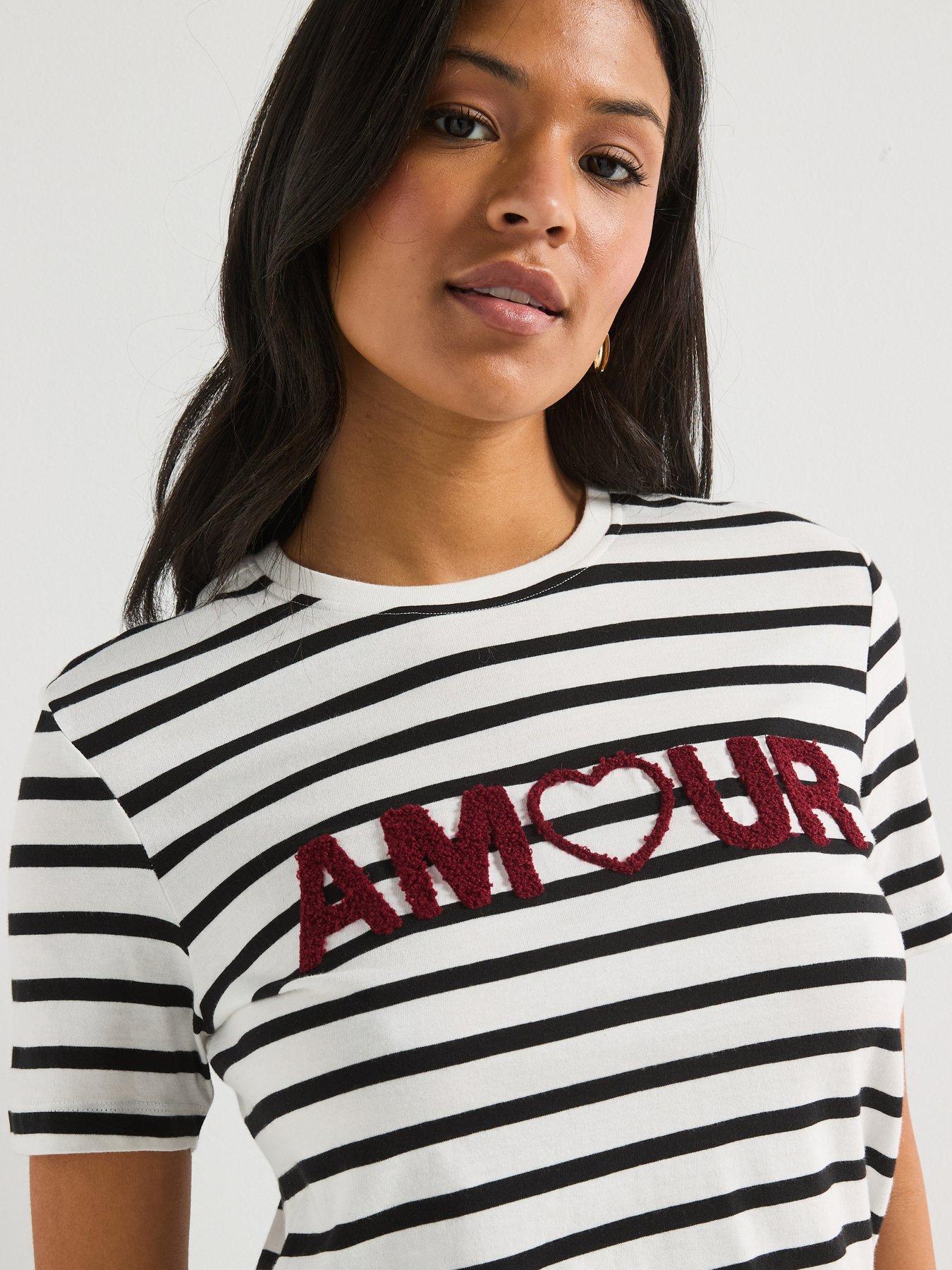  image of only-amour-stripe-t-shirt-multi
