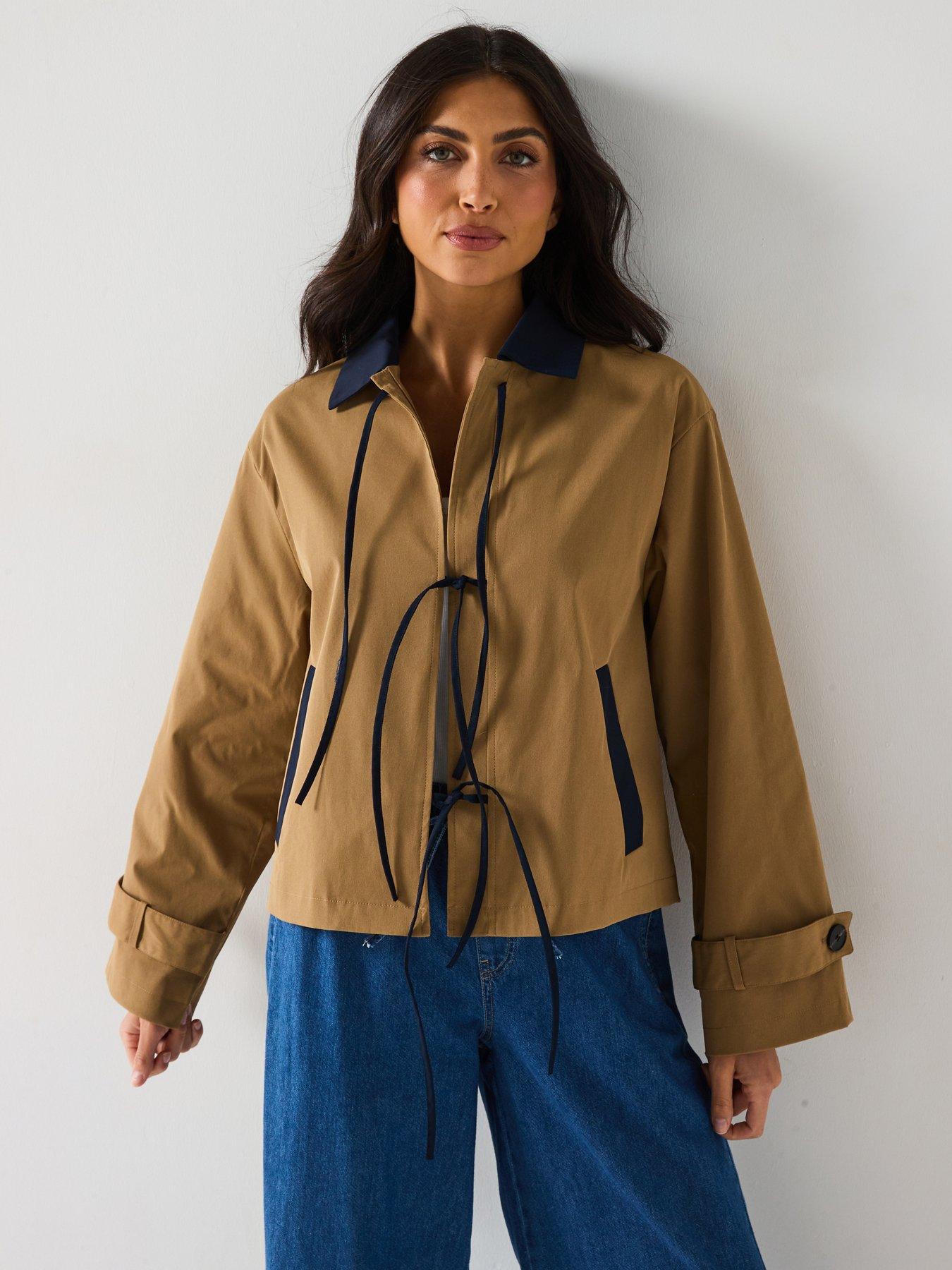 only-tie-detail-jacket-beige