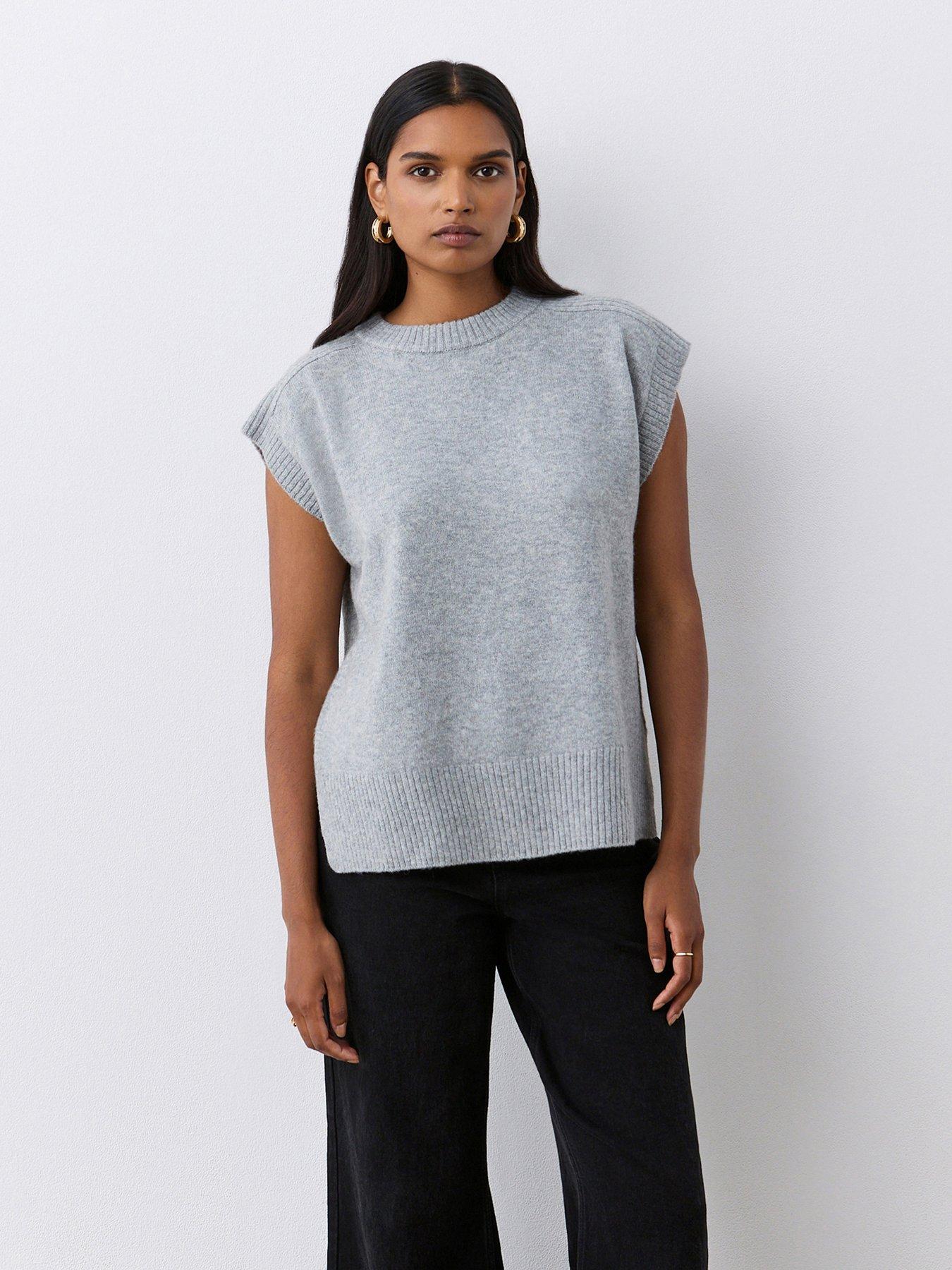  image of finery-ava-knitted-vest-grey