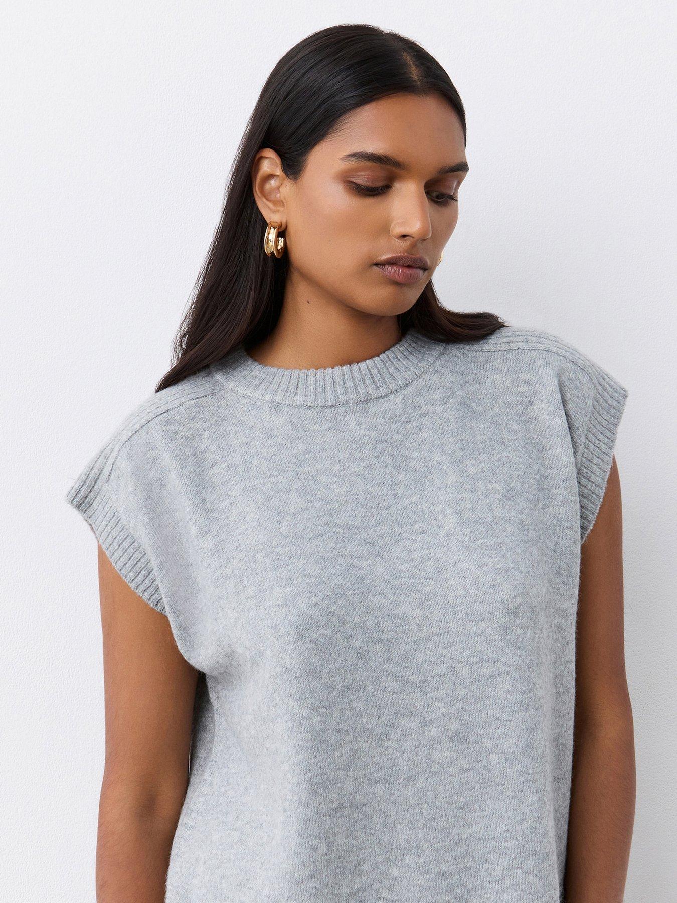  image of finery-ava-knitted-vest-grey