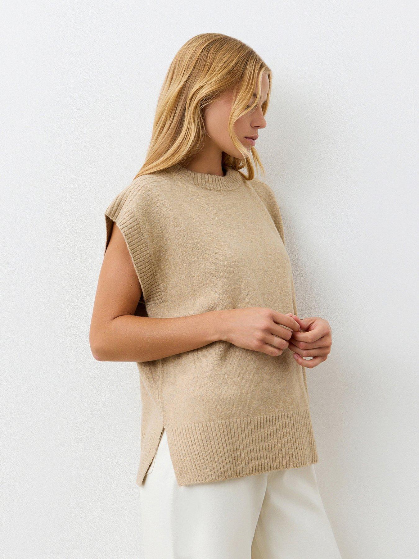 Image 1 of 4 of Finery Ava Knitted Vest - Beige