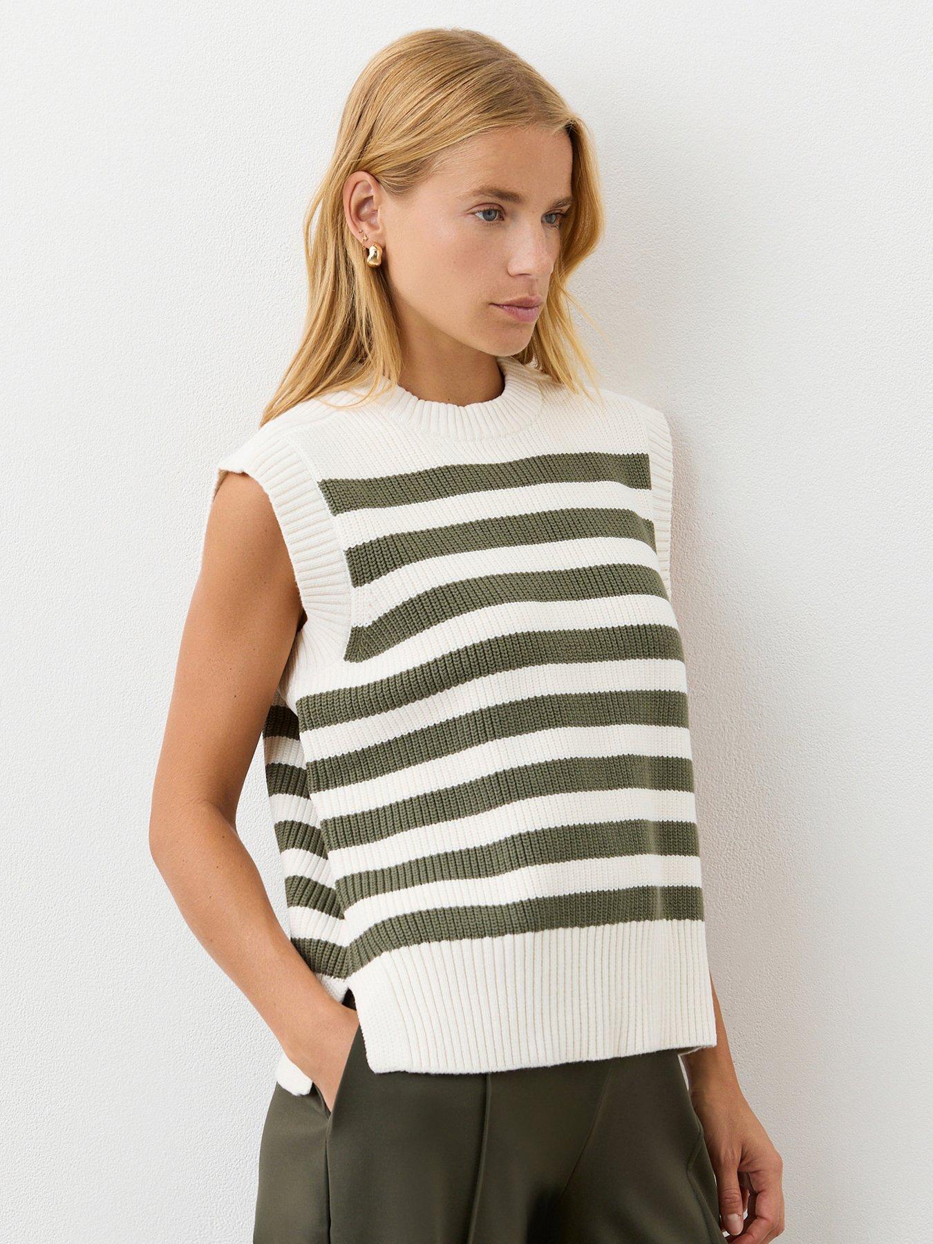 finery-lexi-stripe-vest-green