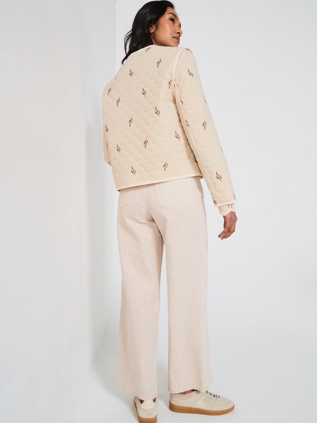 image of vero-moda-evelyn-embellished-short-jacket-cream