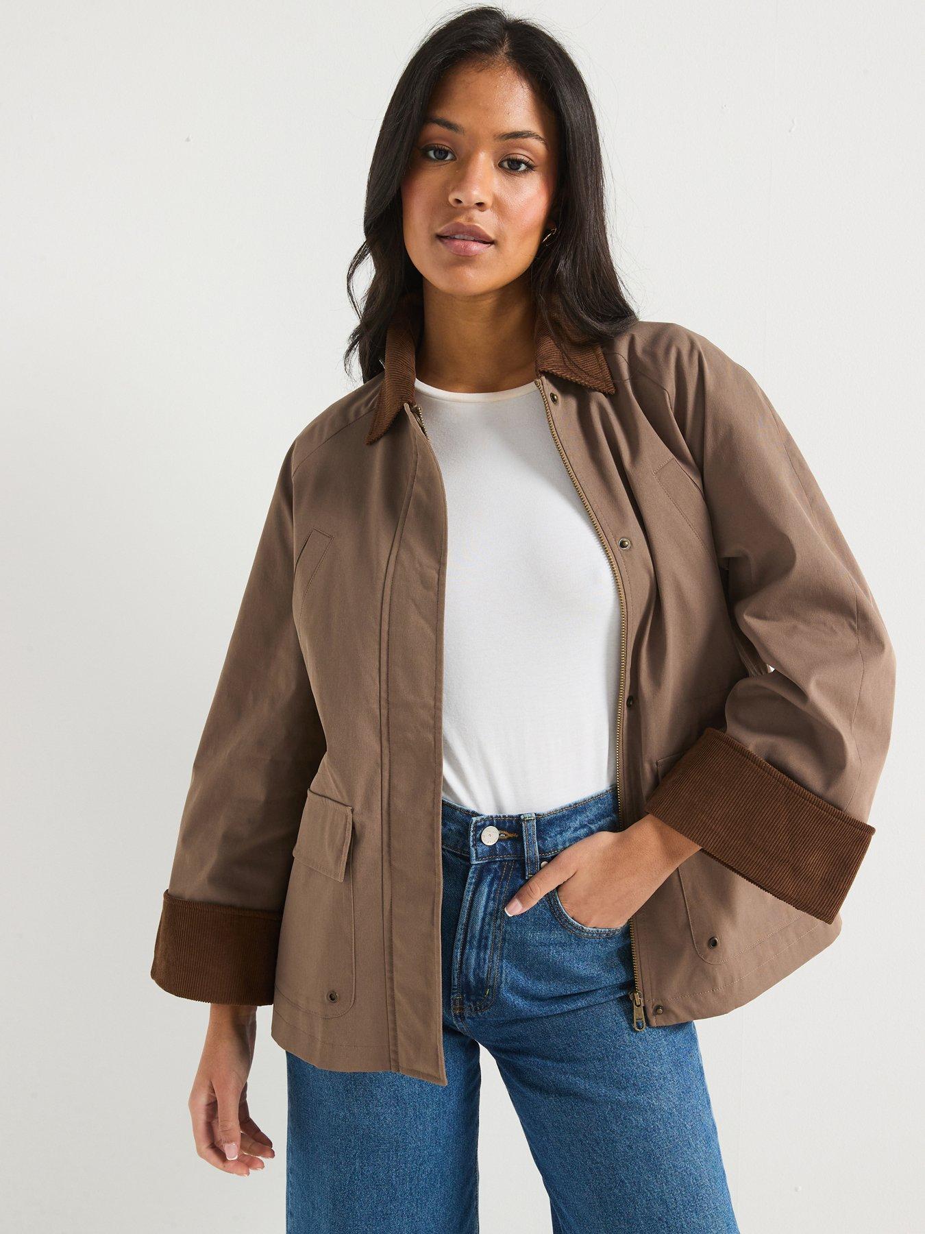  image of only-orchid-spring-collared-jacket-brown