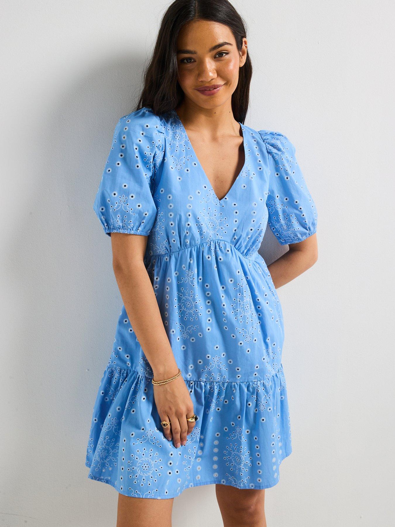 jdy-embroidered-mini-dress-blue