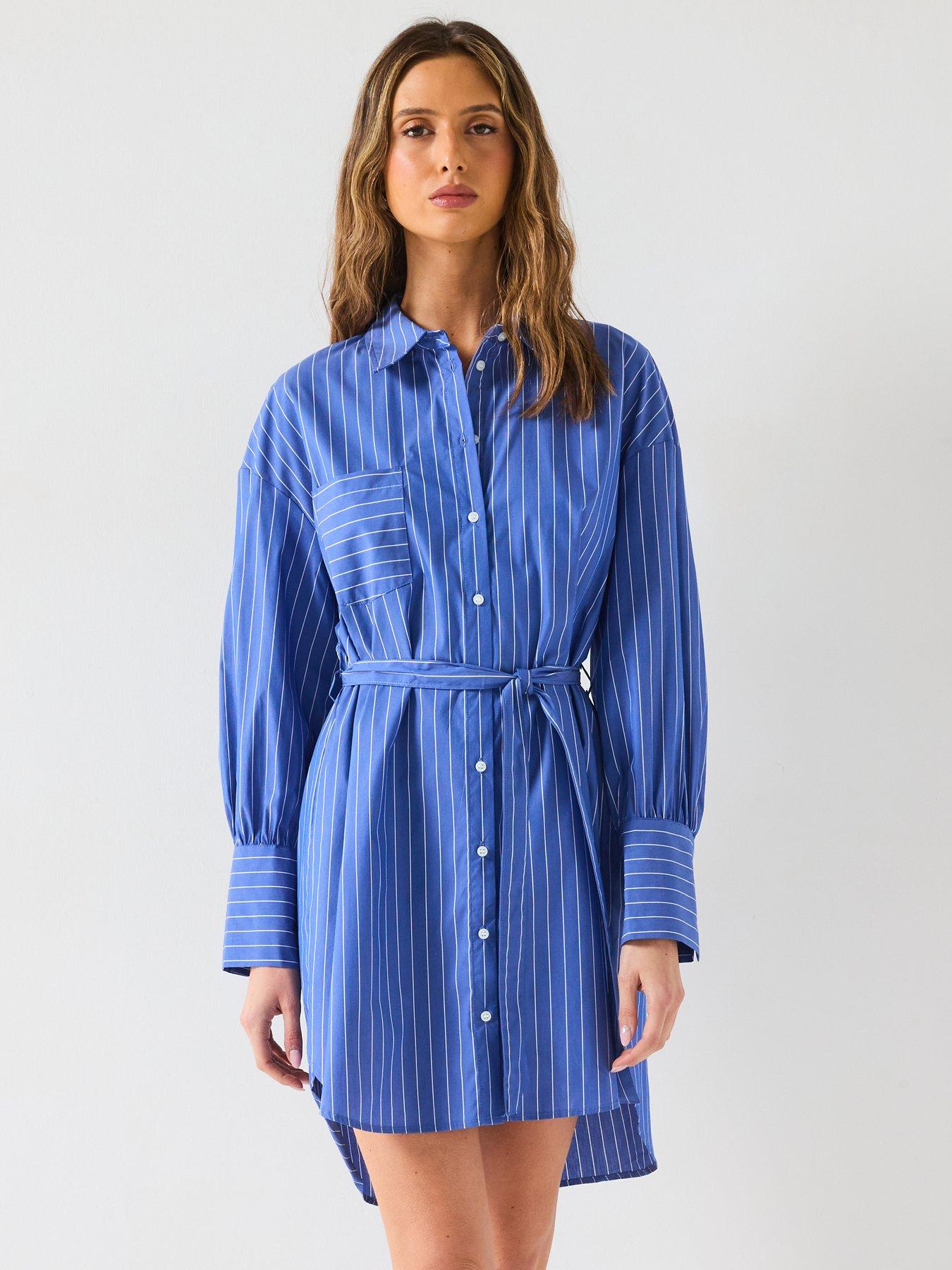 only-woven-long-sleeve-shirt-dress-blue