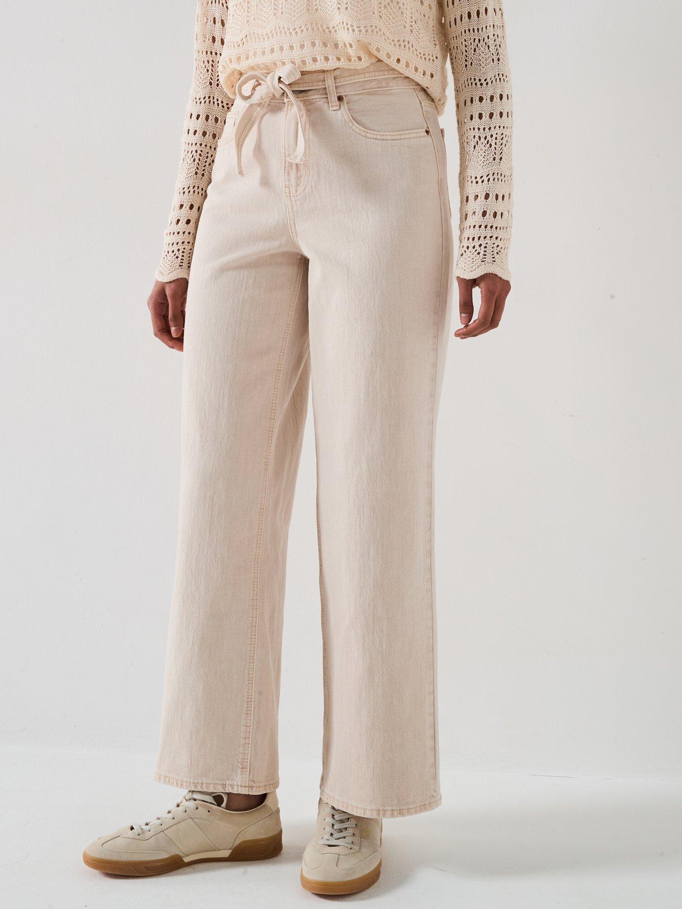  image of vero-moda-karlie-tie-belt-denim-jean-cream