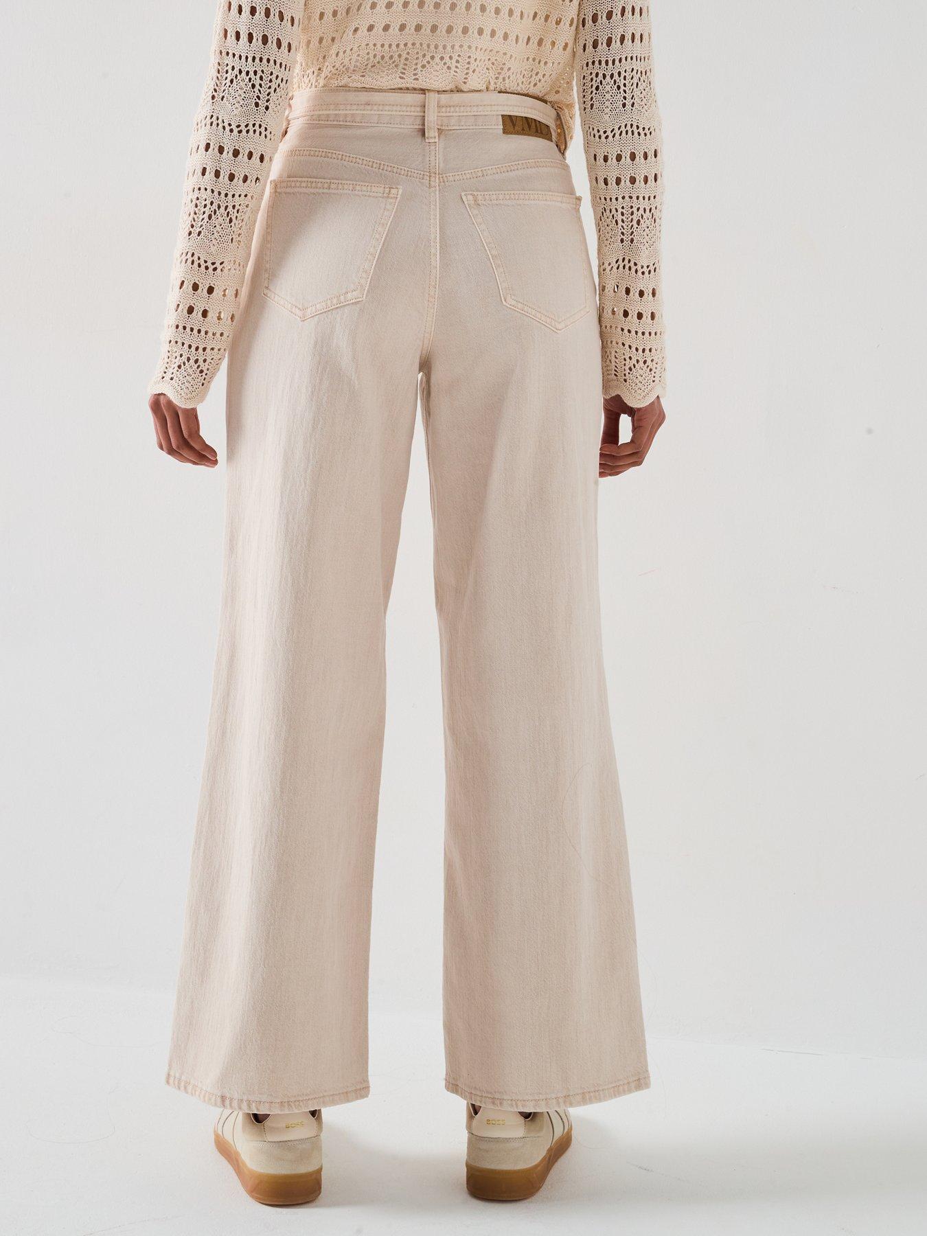  image of vero-moda-karlie-tie-belt-denim-jean-cream