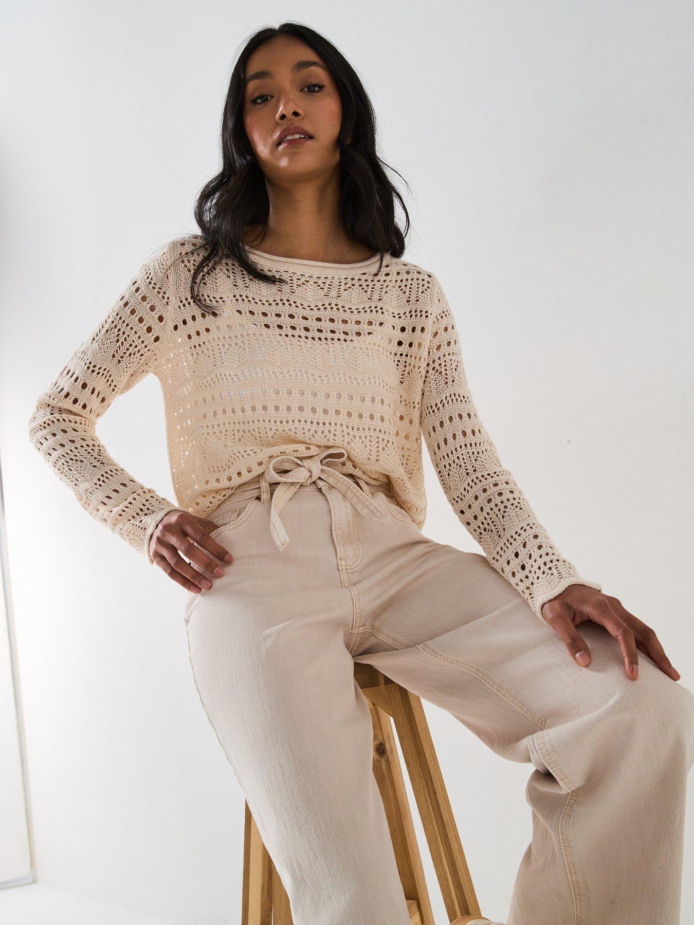  image of vero-moda-karlie-tie-belt-denim-jean-cream