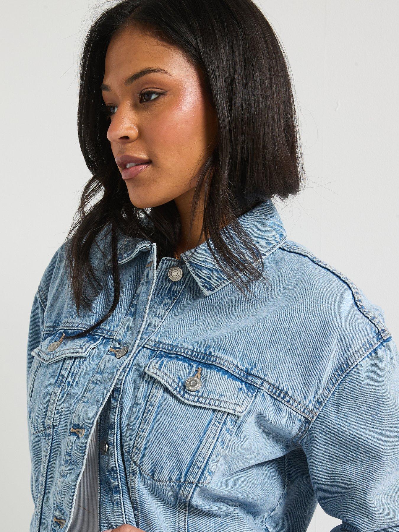  image of only-oversized-denim-jacket-light-blue