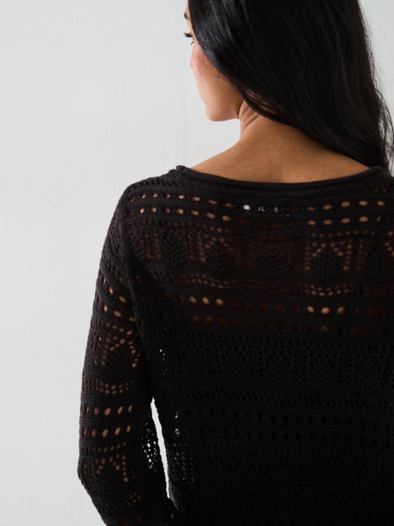  image of jdy-long-sleeve-boatneck-knitted-pullover-black