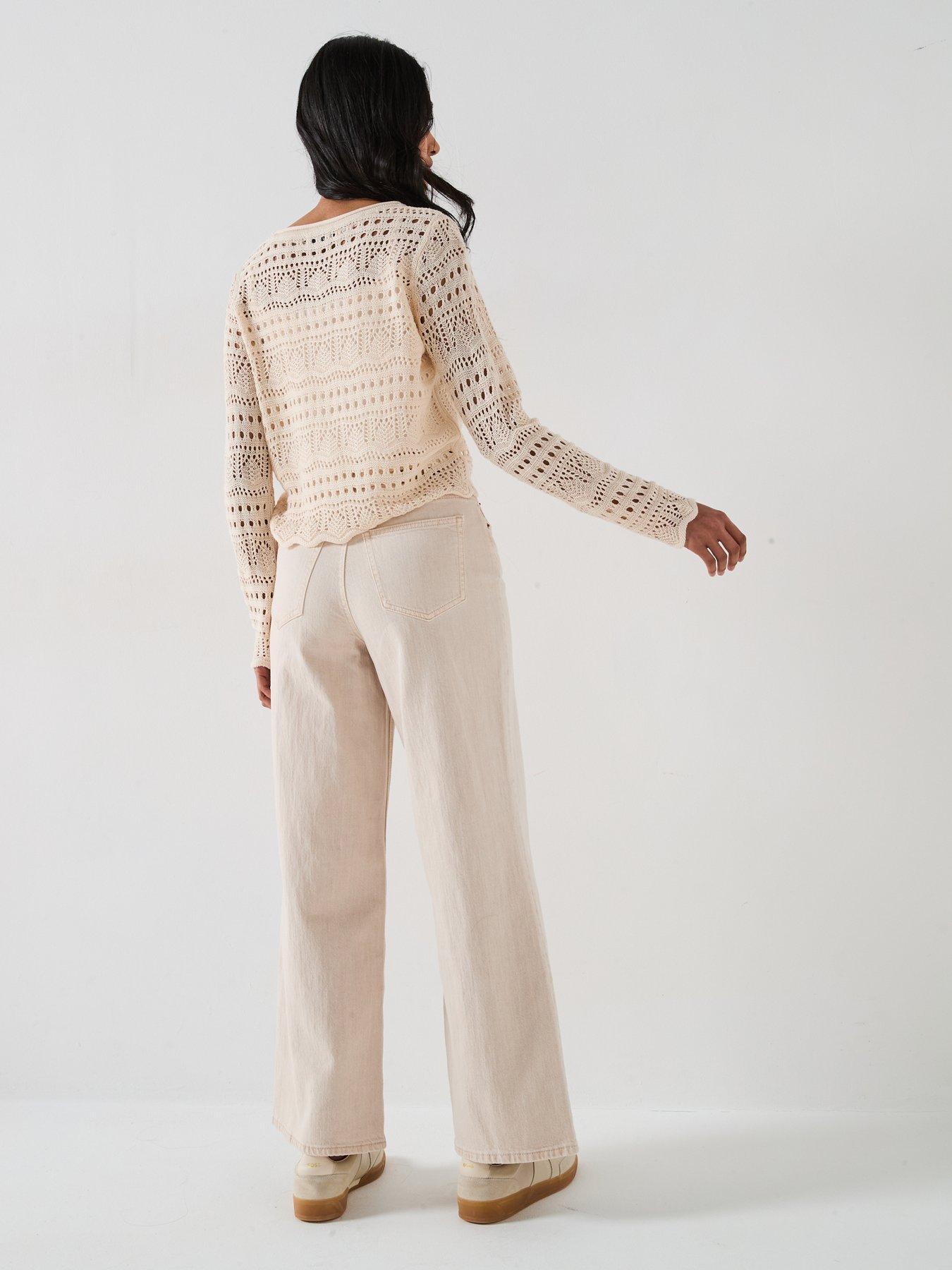  image of jdy-long-sleeve-boatneck-knitted-pullover-beige