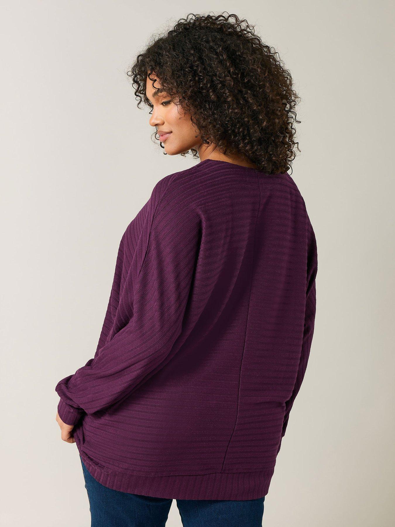  image of evans-ribbed-jumper-purple