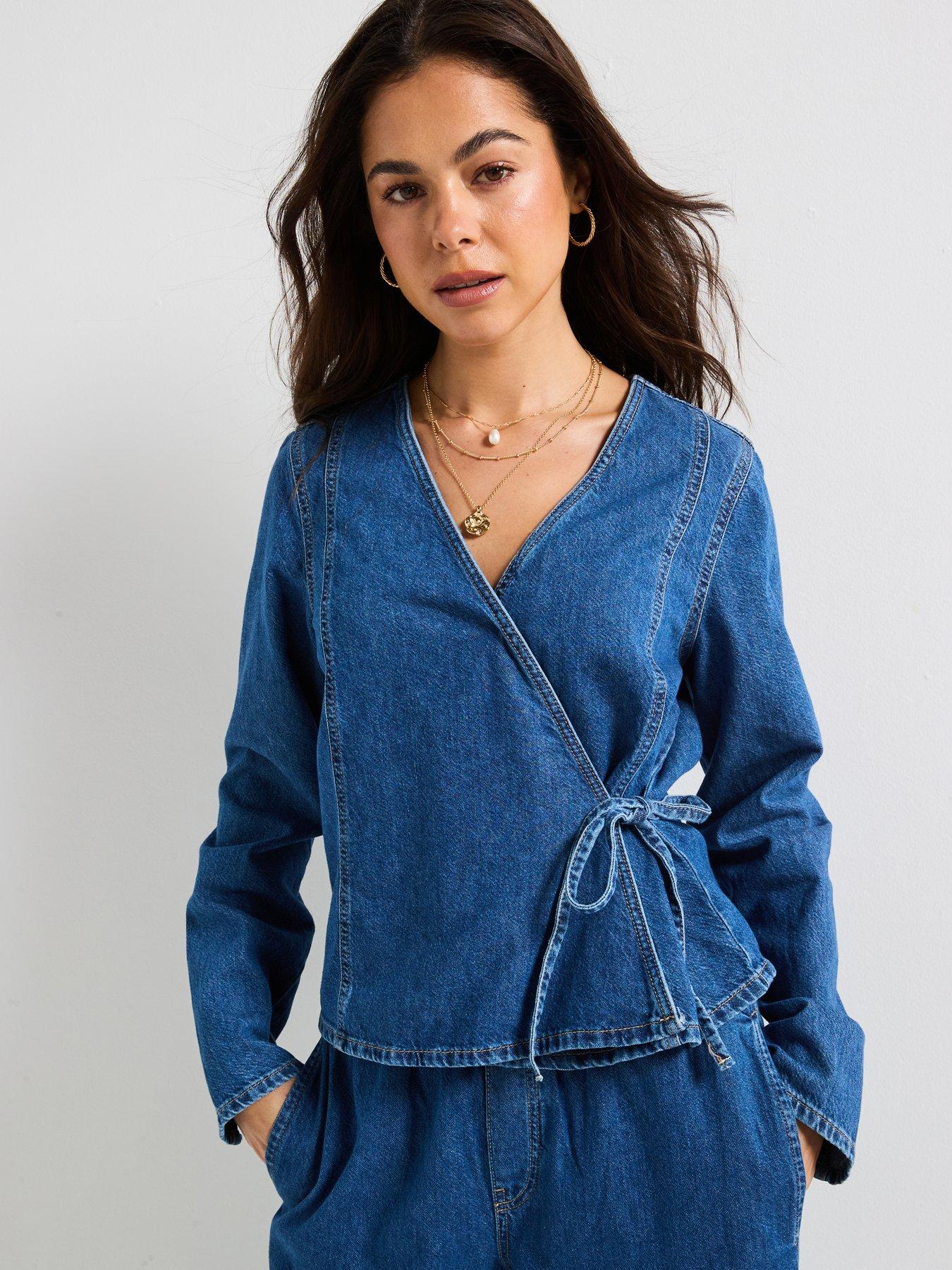 pieces-tabi-long-sleeve-denim-wrap-shirt-blue