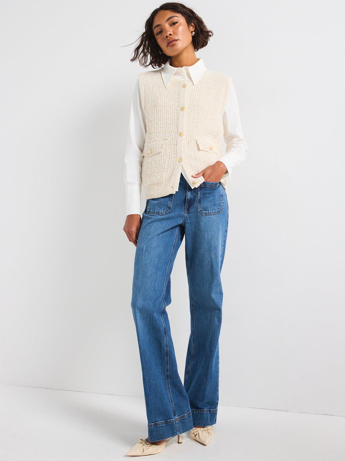  image of only-celeste-o-neck-knitted-vest-beige