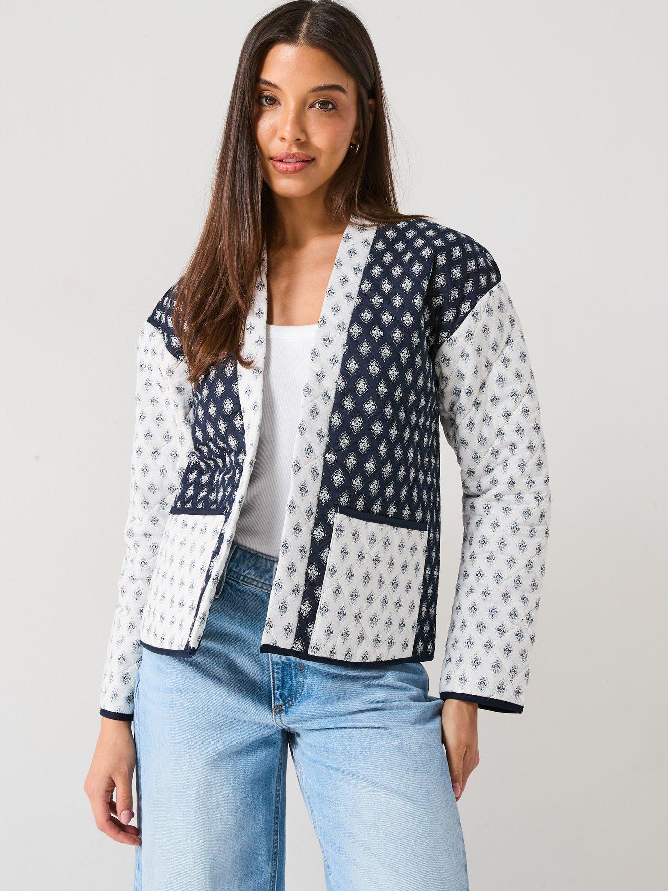 Image 6 of 6 of JDY Printed Quilted Jacket - Black/White - Multi