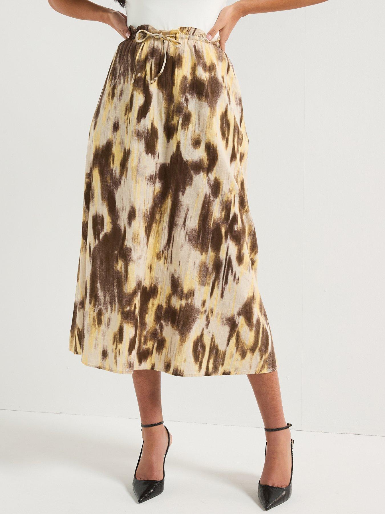 Vero Moda Woven Print Ankle Skirt - Multi