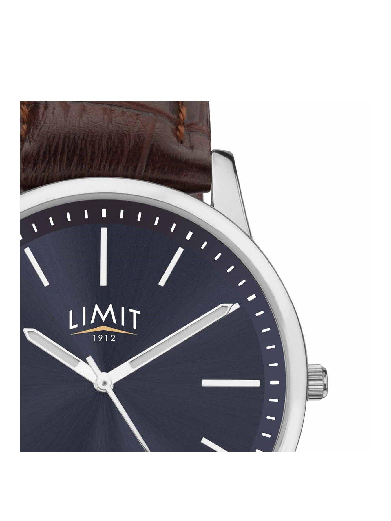  image of limit-mens-modern-brown-polyurethane-strap-with-blue-dial-analogue-watch