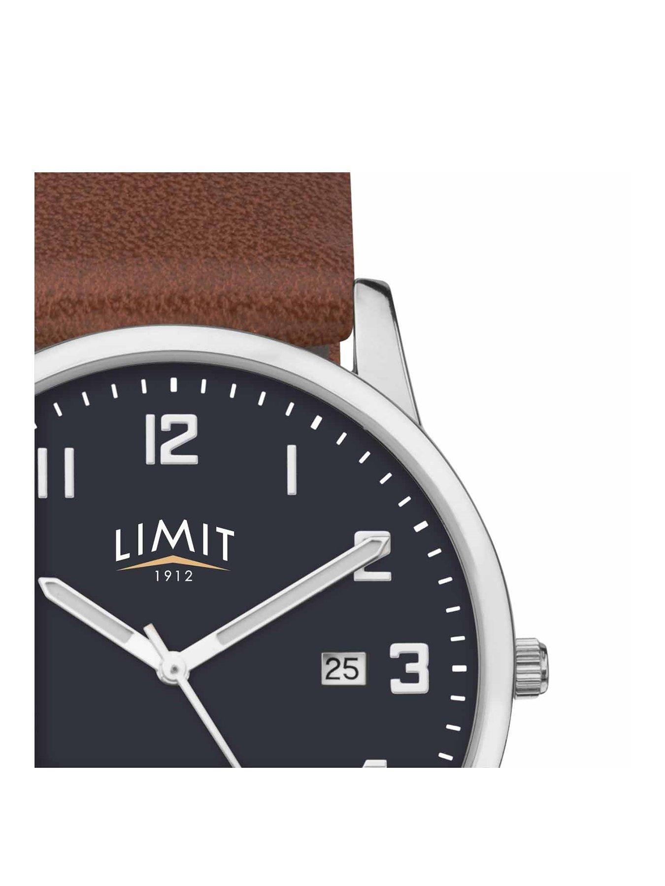  image of limit-mens-modern-tan-polyurethane-strap-with-blue-dial-analogue-watch