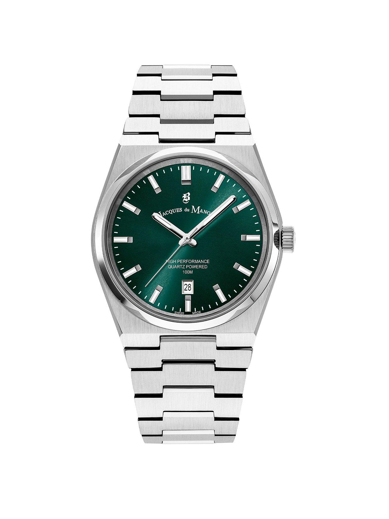 Jacques Du Manoir Swiss-made Horizon Gents Silver Plated Bracelet Watch