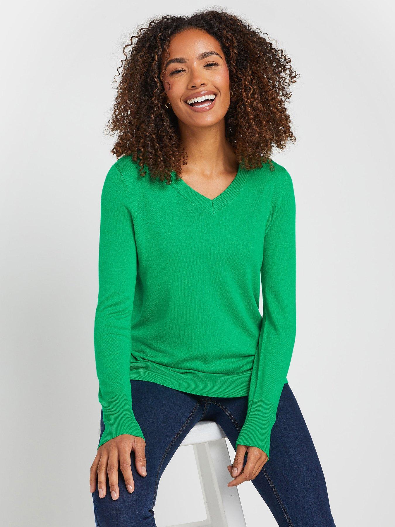  image of mco-v-neck-jumper-green