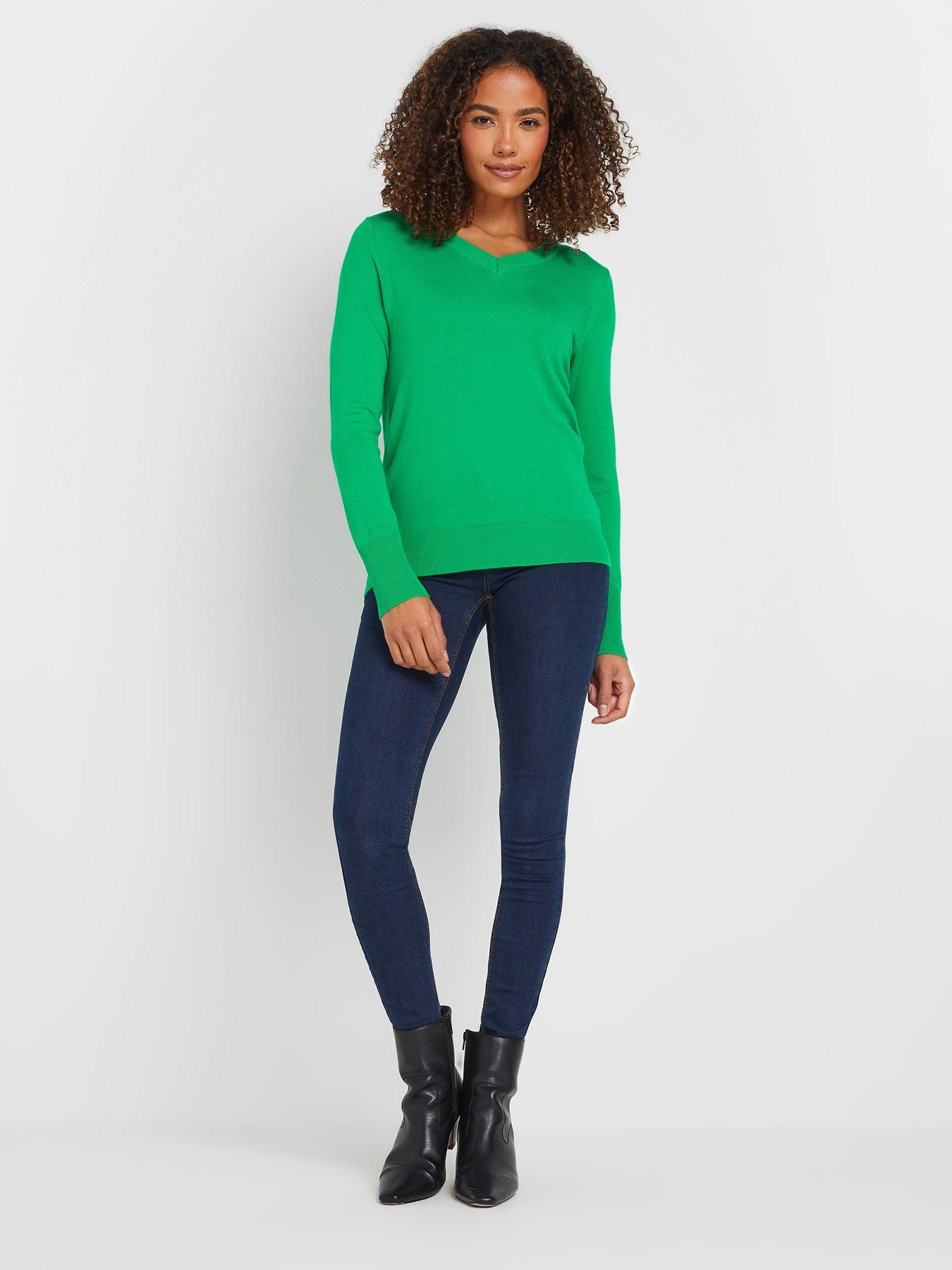  image of mco-v-neck-jumper-green