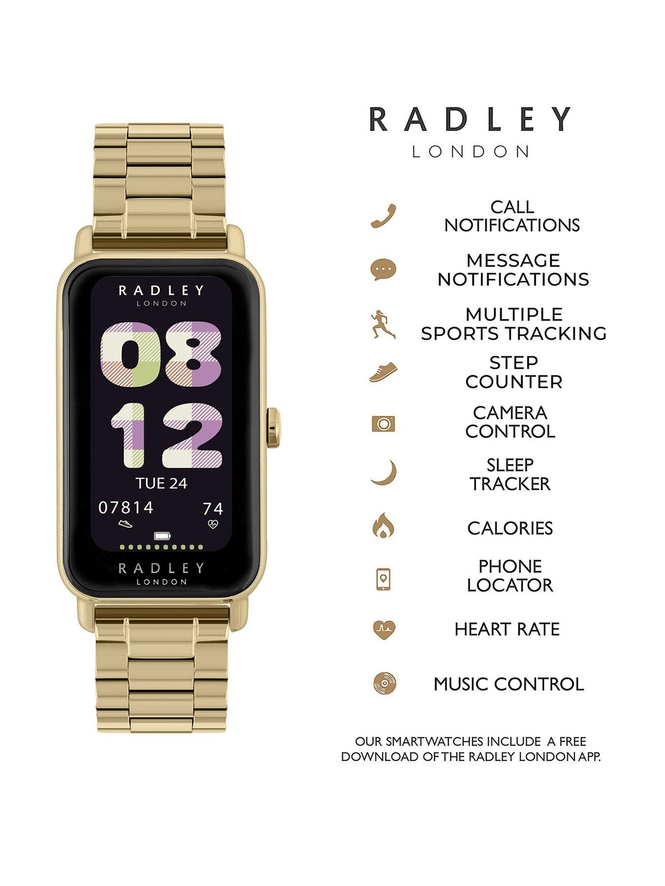  image of radley-ladies-series-21-stainless-steel-lozenge-pale-gold-plated-strap-smart-watch