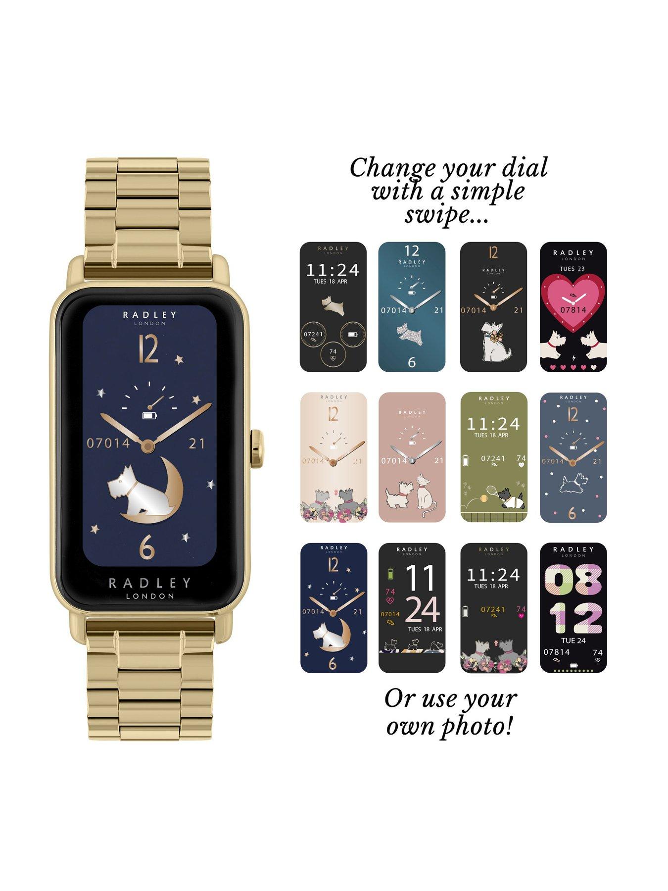  image of radley-ladies-series-21-stainless-steel-lozenge-pale-gold-plated-strap-smart-watch