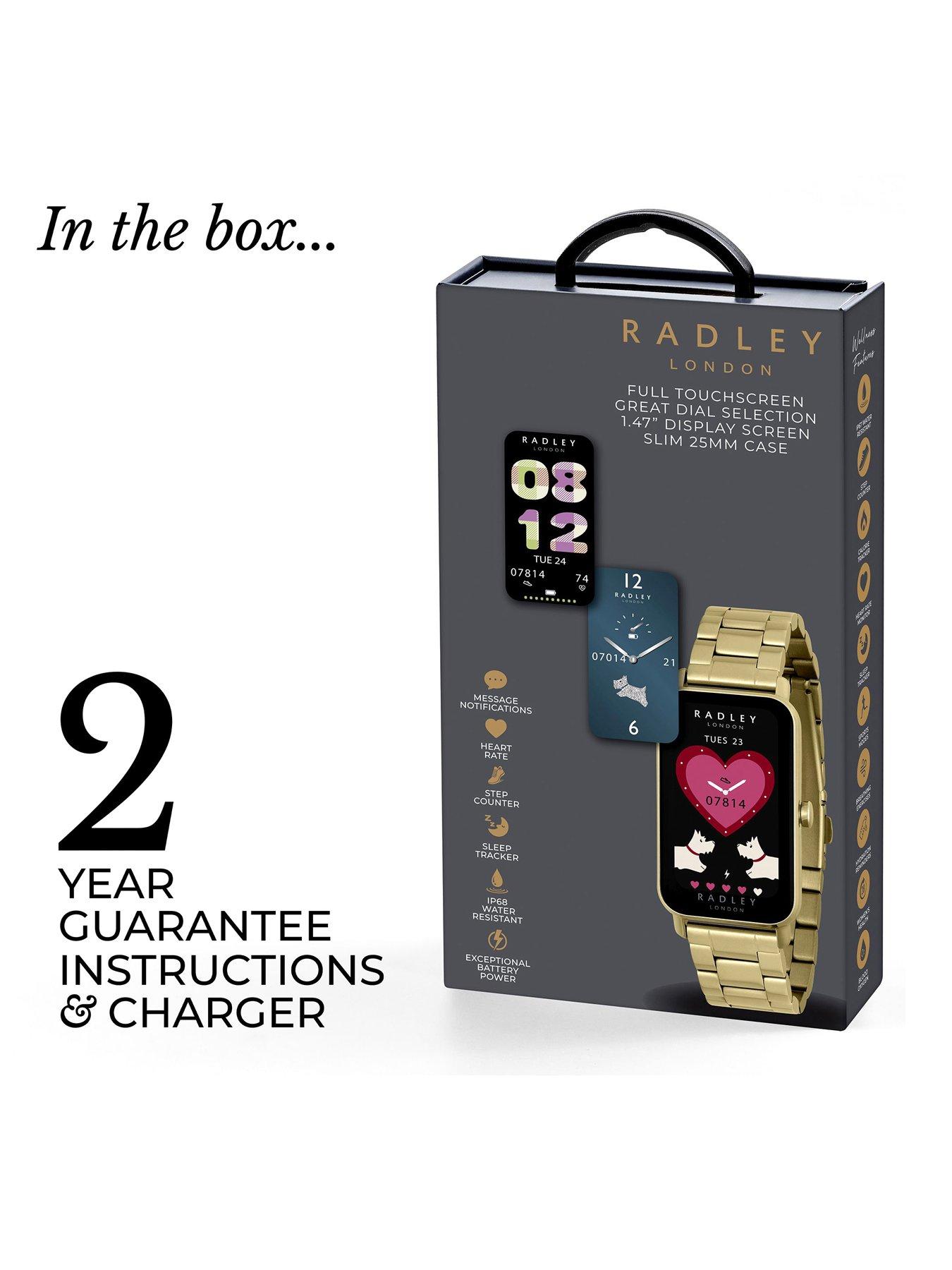  image of radley-ladies-series-21-stainless-steel-lozenge-pale-gold-plated-strap-smart-watch