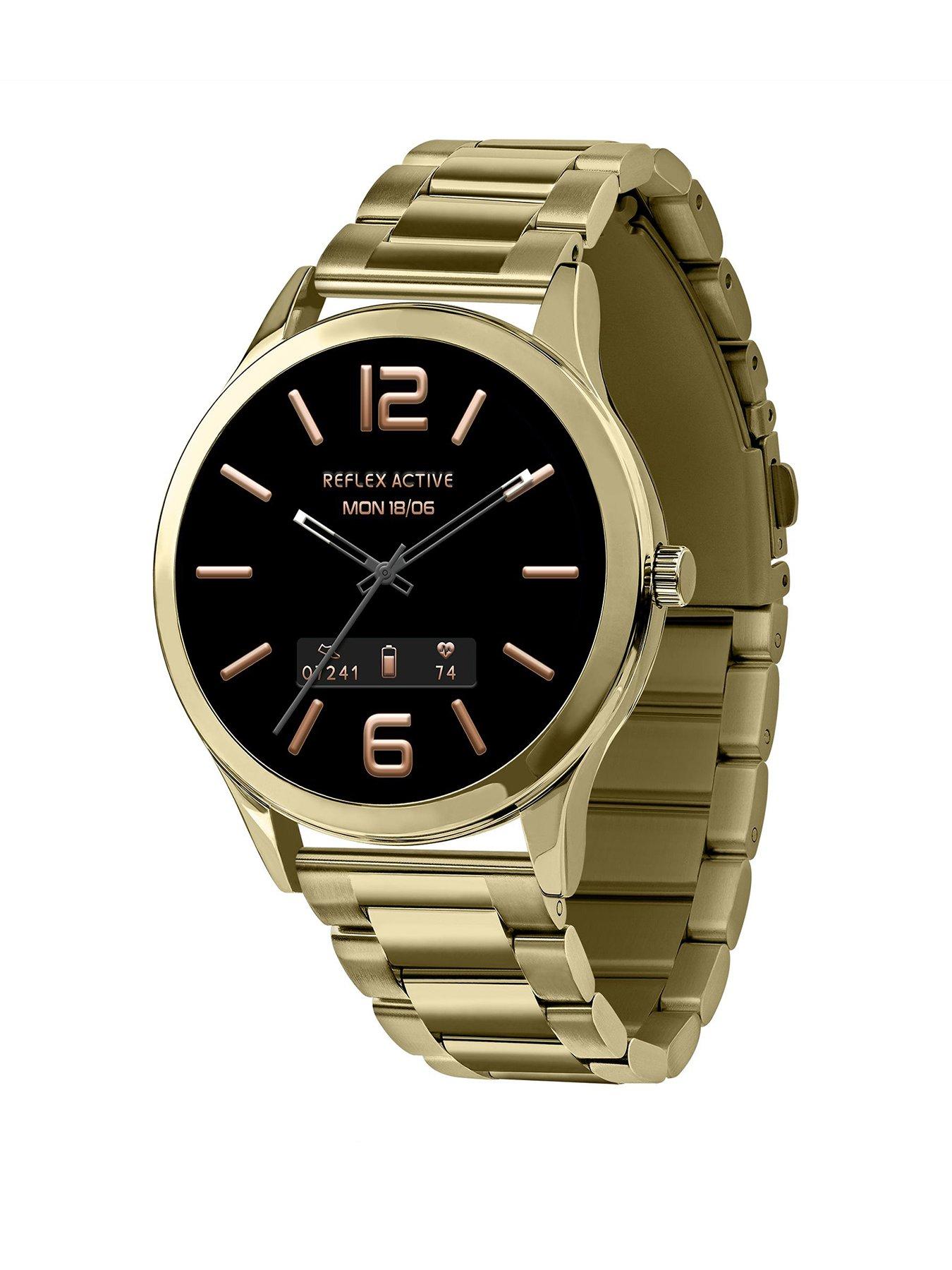  image of reflex-active-series-31-gold-stainless-steel-strap-amoled-smart-calling-watch