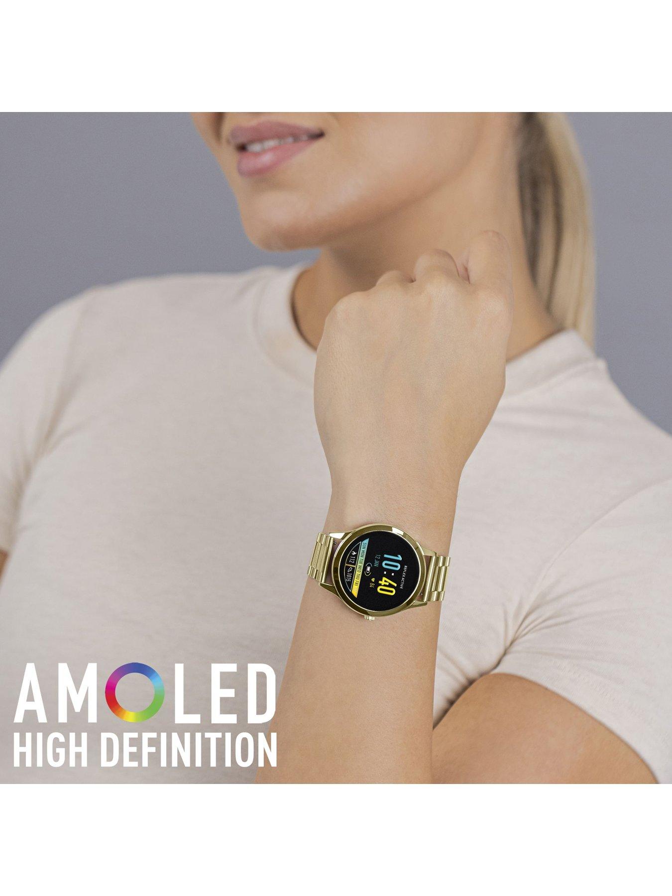  image of reflex-active-series-31-gold-stainless-steel-strap-amoled-smart-calling-watch