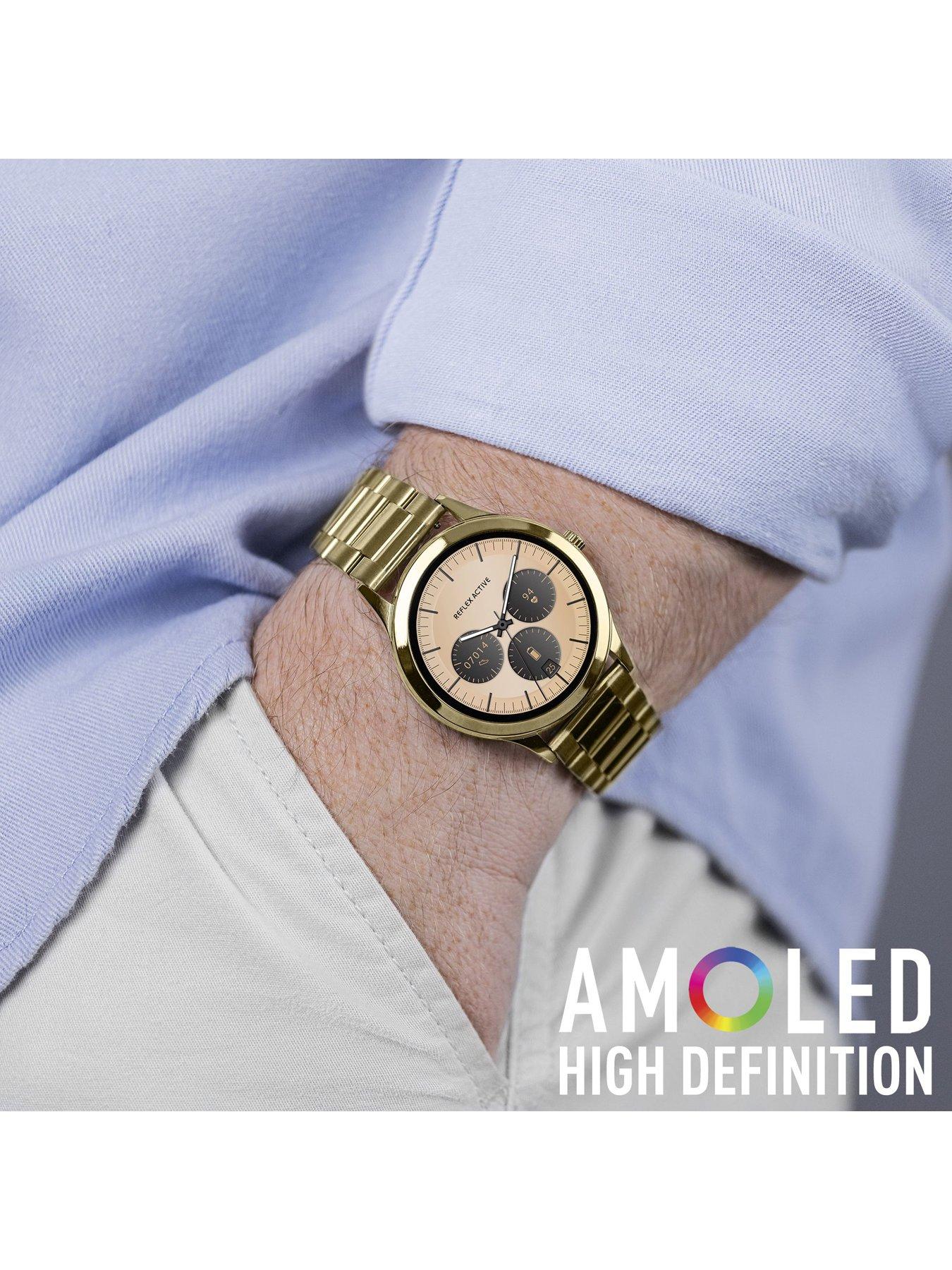  image of reflex-active-series-31-gold-stainless-steel-strap-amoled-smart-calling-watch
