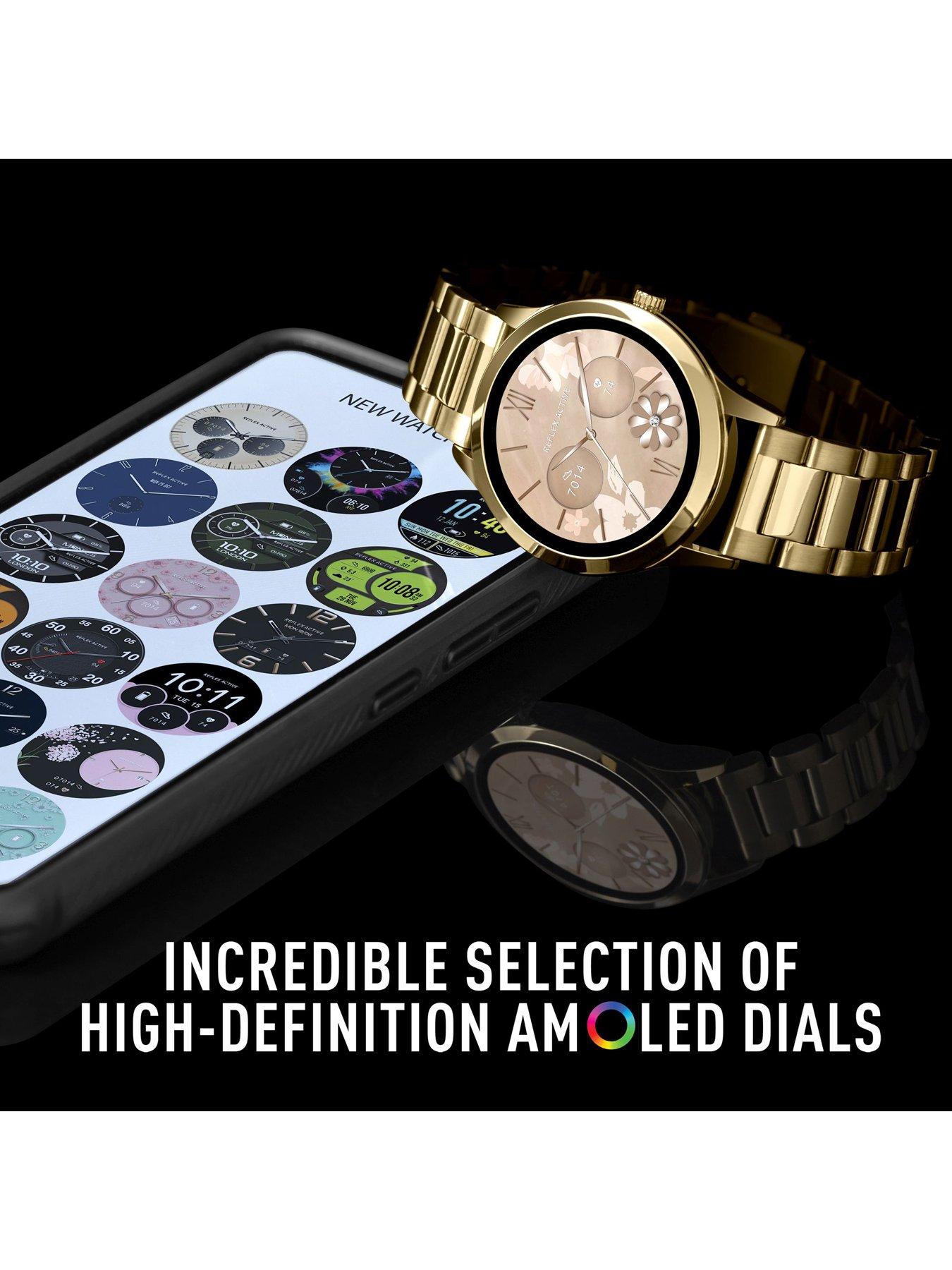  image of reflex-active-series-31-gold-stainless-steel-strap-amoled-smart-calling-watch