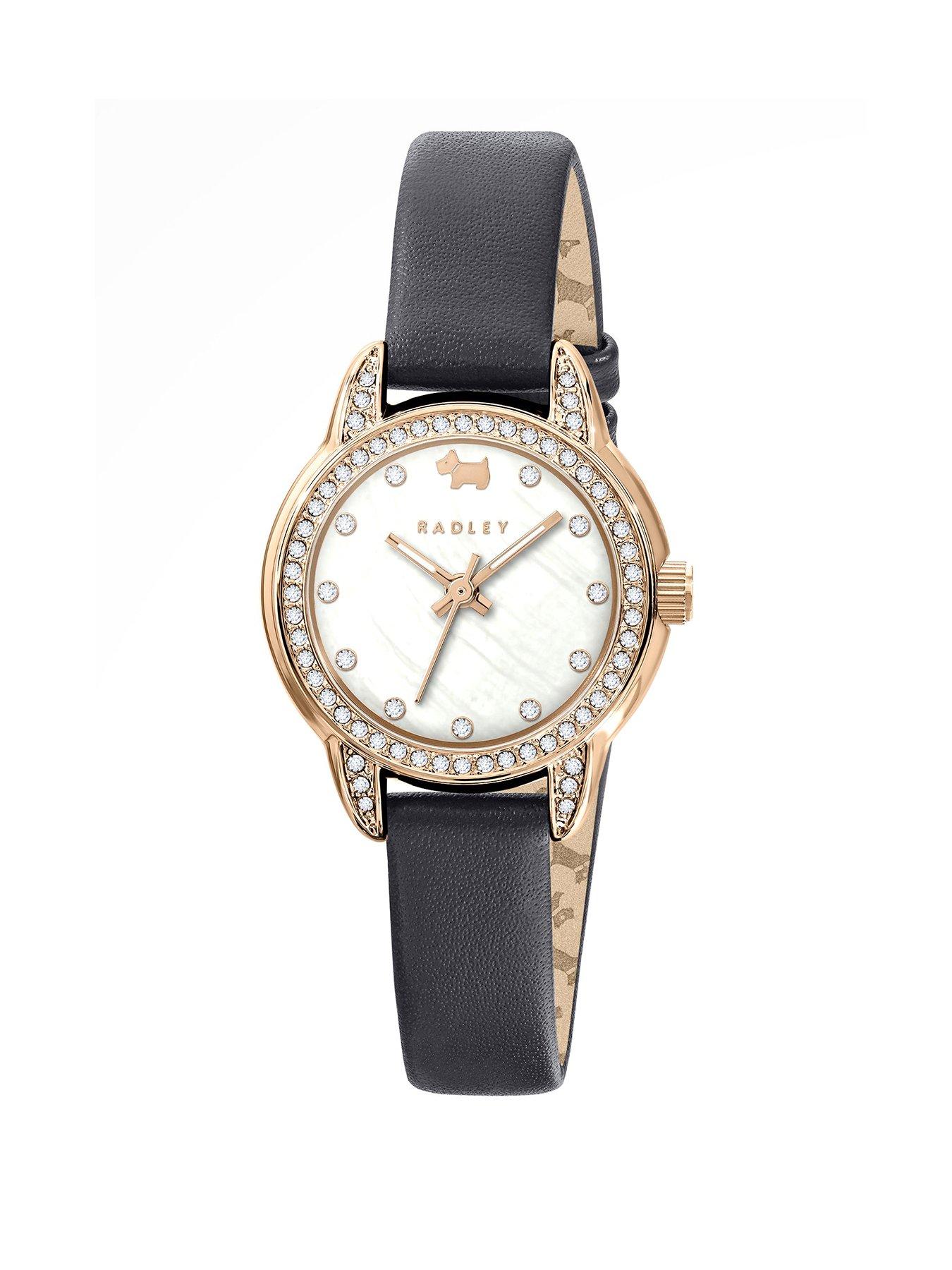 radley-rose-gold-plated-stone-set-mother-of-pearl-dark-blue-leather-strap-watch
