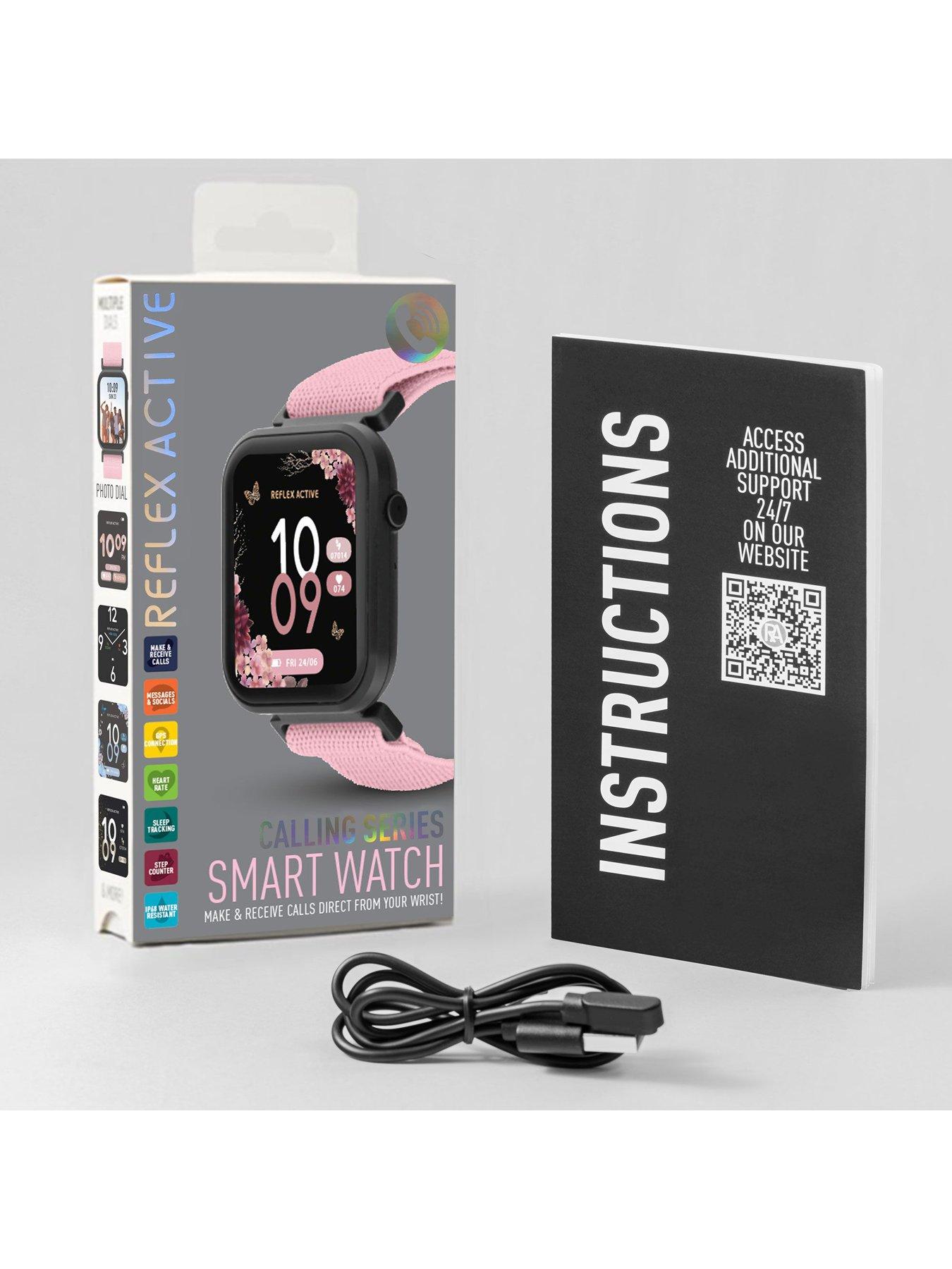 Image 5 of 5 of Reflex Active Series 37 Dusty Pink Strap Smart Calling Watch